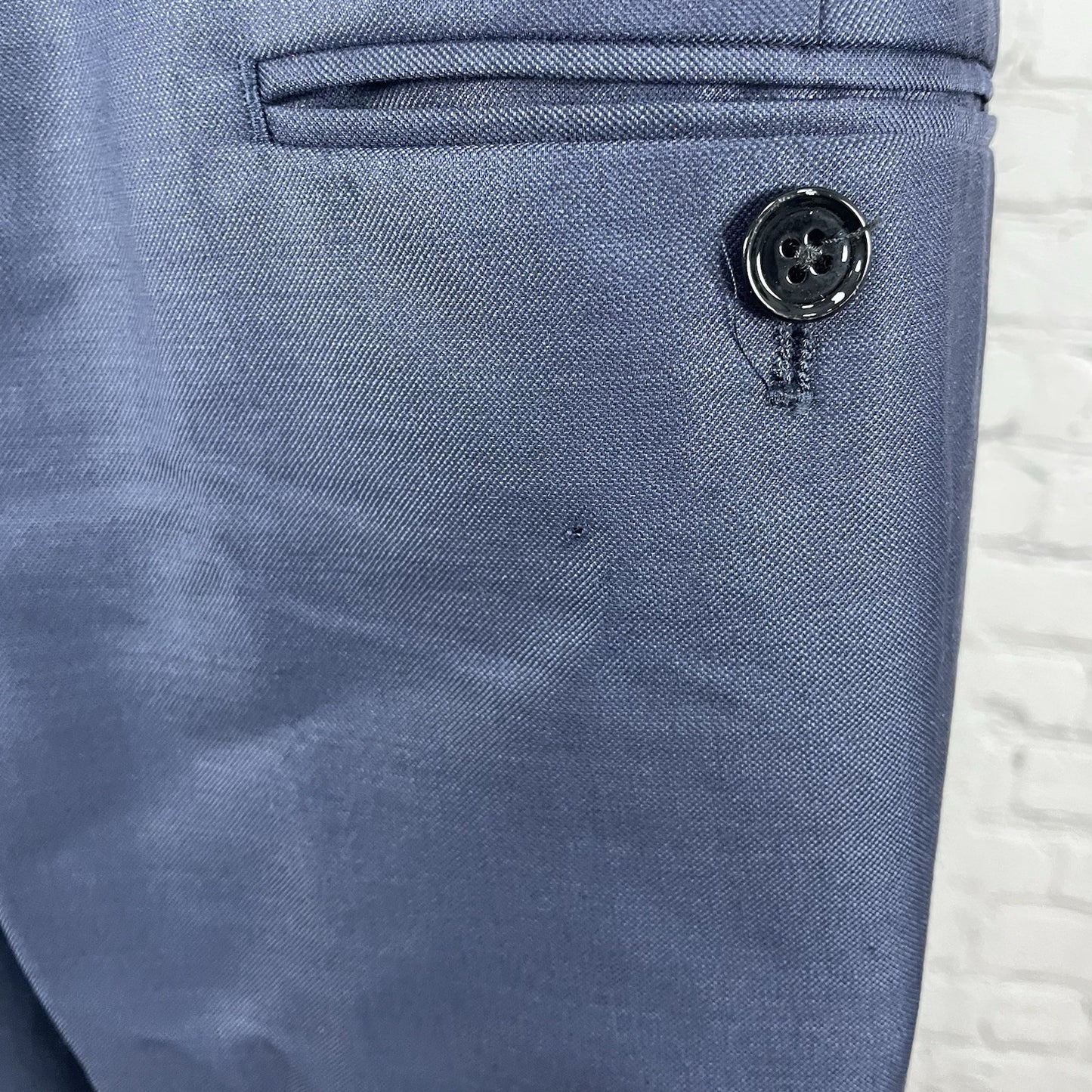 Express Blue Wool Blend Extra Slim 2 Button Vented Blazer Pant Suit 40 *defects