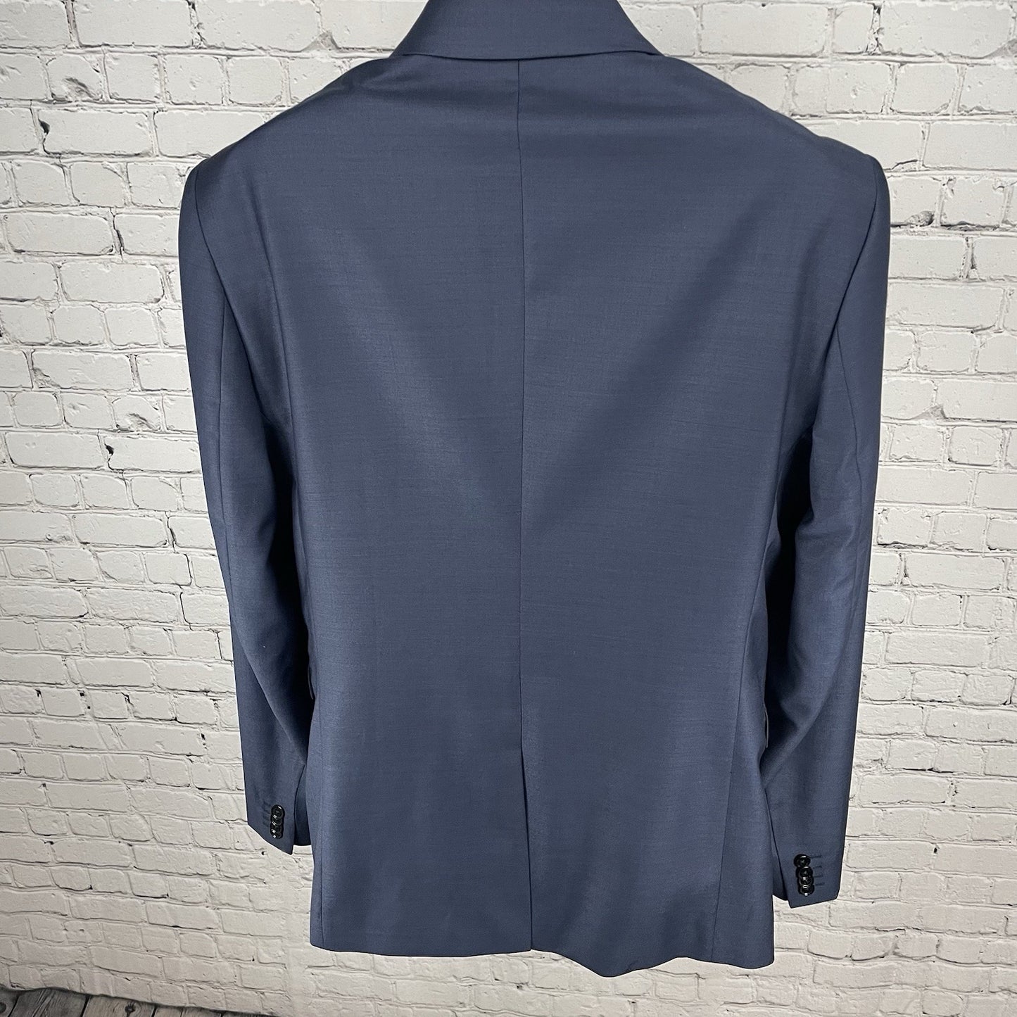 Express Blue Wool Blend Extra Slim 2 Button Vented Blazer Pant Suit 40 *defects