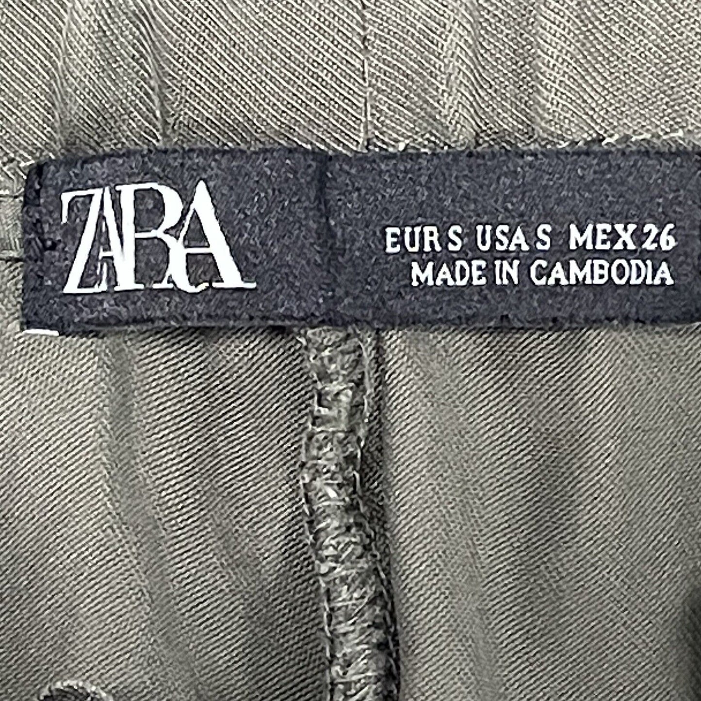 Zara Green Lightweight Elastic Waist High Rise Tapered Pants Size US Small S