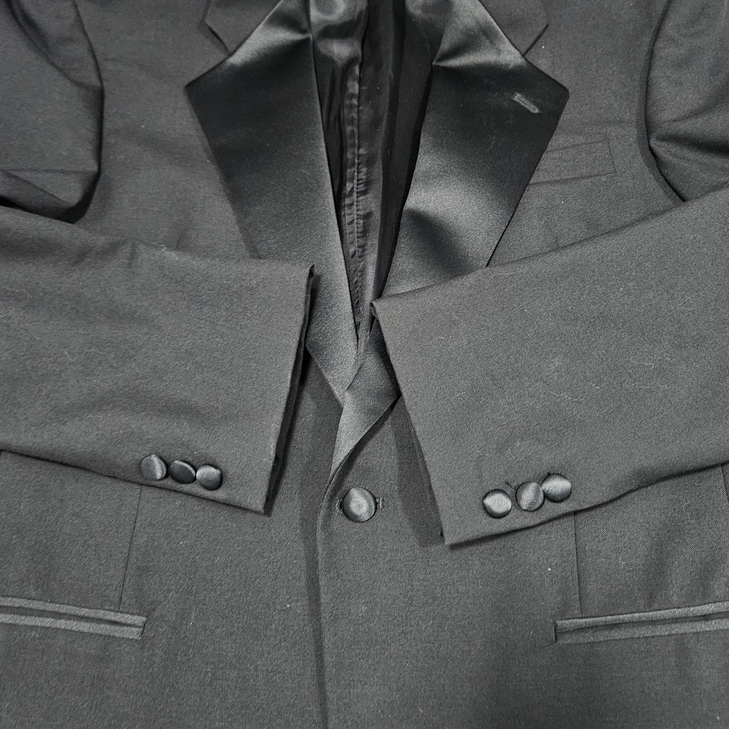 Doni Barassi Black Notch 1 Button Tuxedo Full Suit 2 Piece Set 38R/30R (30x29.5)