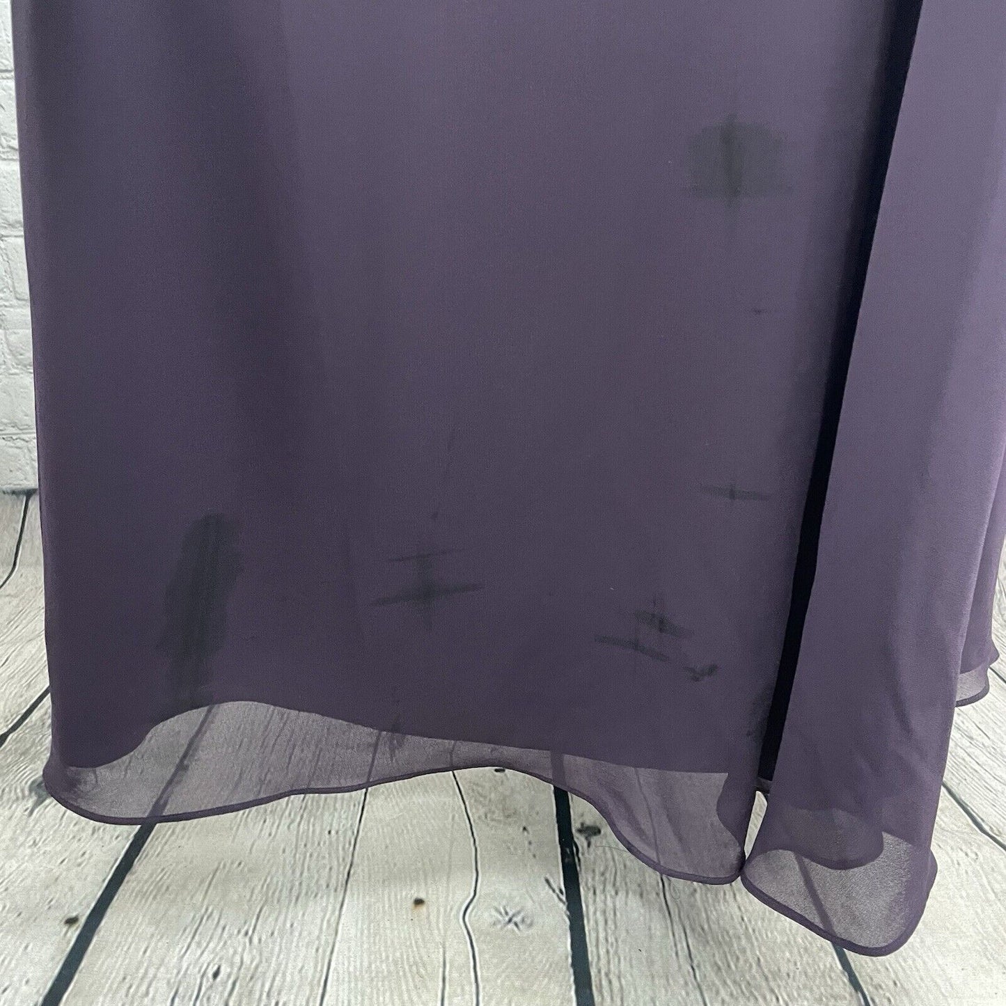 Bill Levkoff Purple Strapless Zipped Empire Maxi Dress Gown Lined Size 6