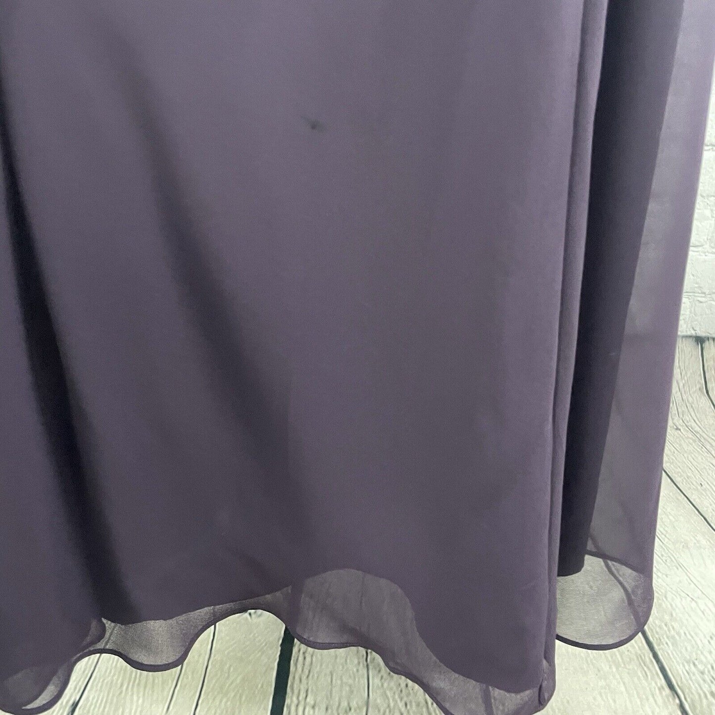 Bill Levkoff Purple Strapless Zipped Empire Maxi Dress Gown Lined Size 6