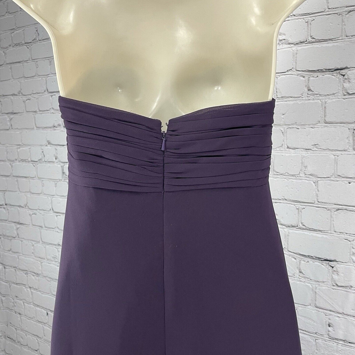 Bill Levkoff Purple Strapless Zipped Empire Maxi Dress Gown Lined Size 6
