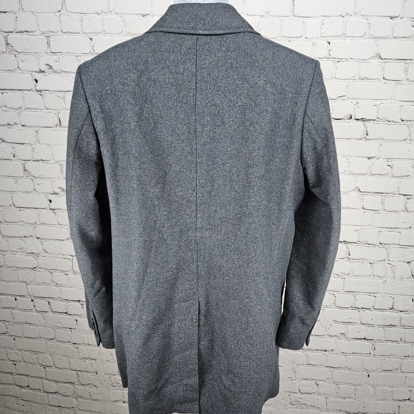 Michael Kors Grey Wool Blend Buttoned Notch Lapel Inner Pockets Over Coat 40R