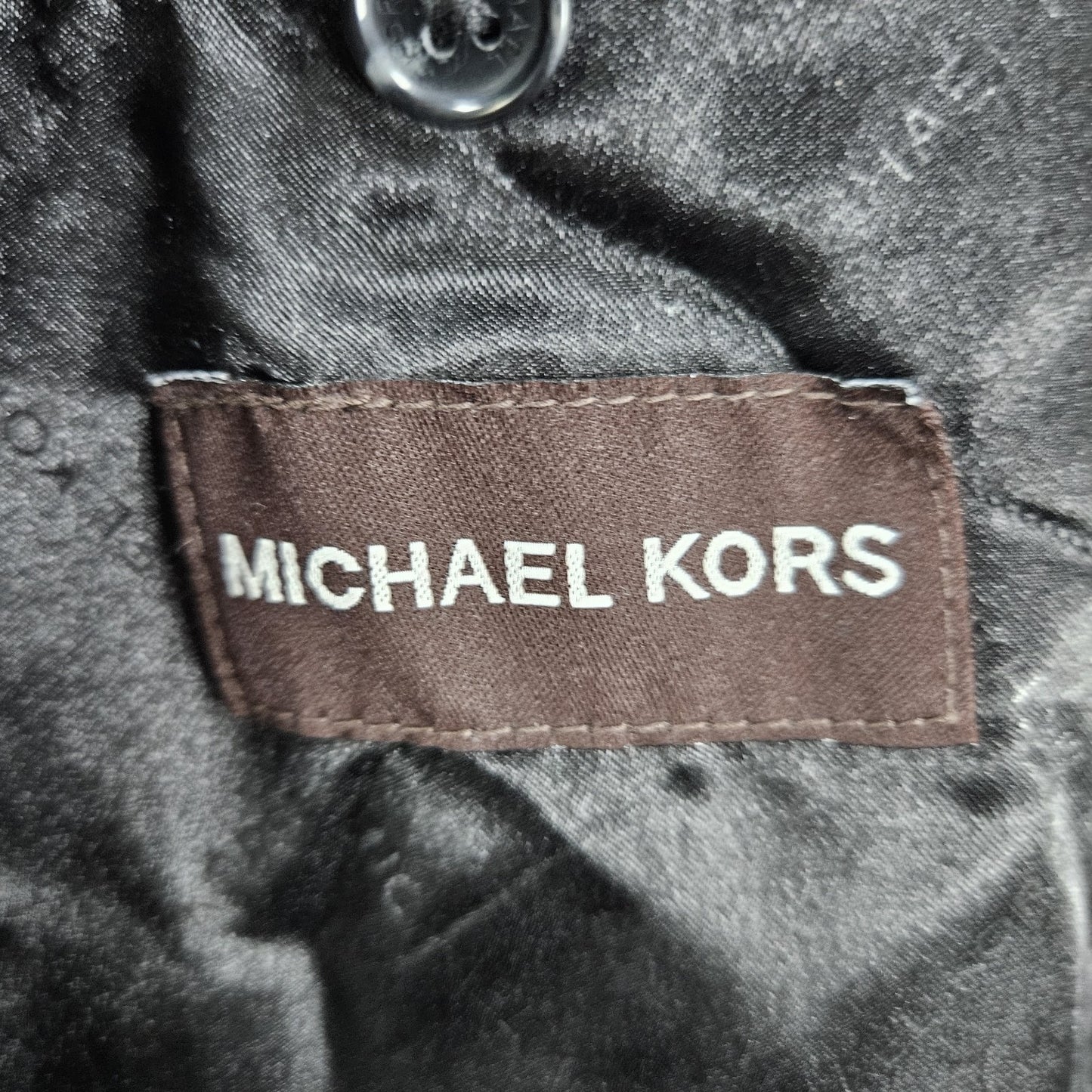 Michael Kors Grey Wool Blend Buttoned Notch Lapel Inner Pockets Over Coat 40R