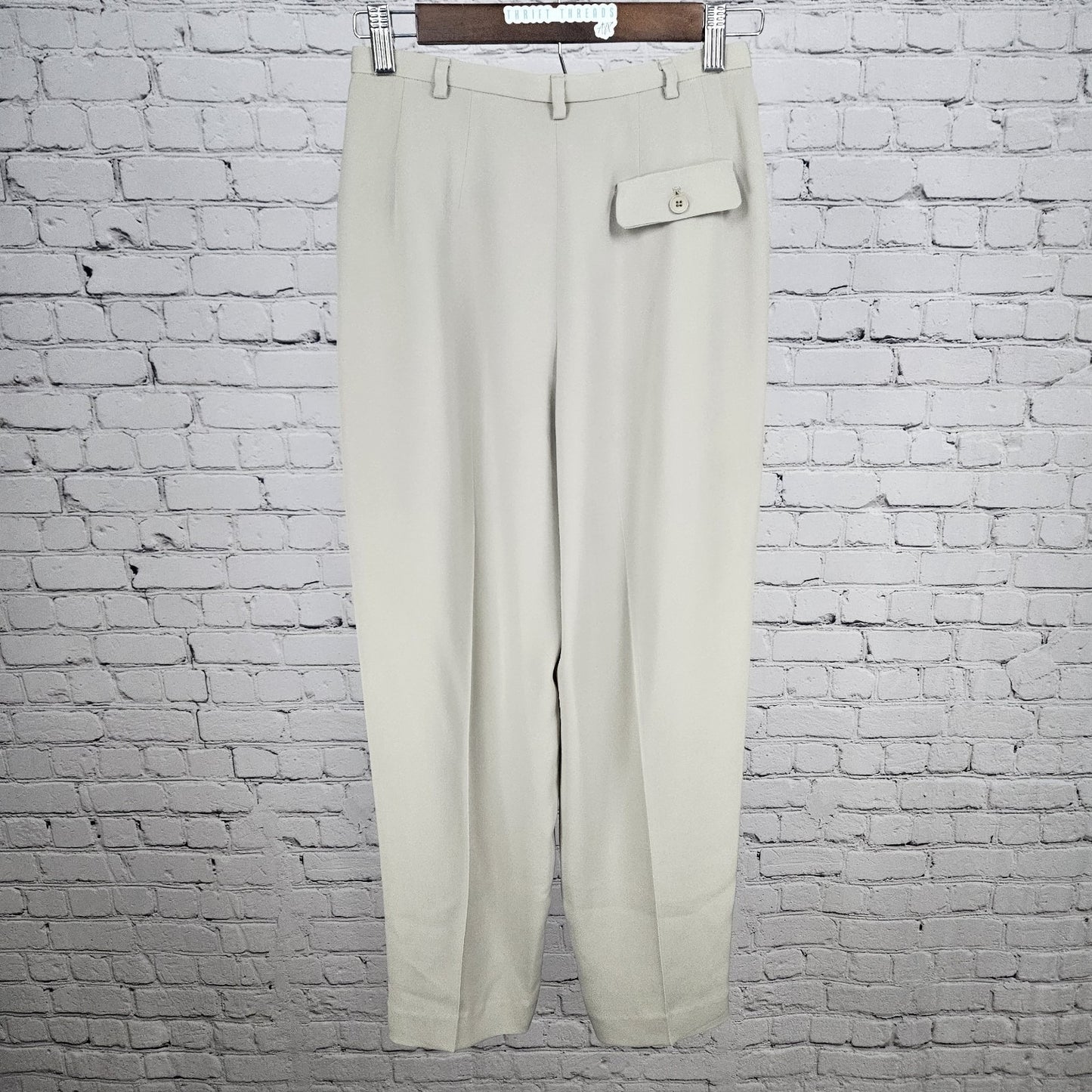 VTG Giorgio Armani Beige Silk Blend Gruppo GFT Lined Dress Pants Italy 4 (24x28)