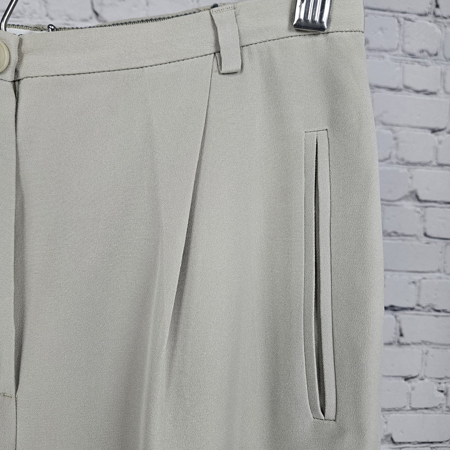 VTG Giorgio Armani Beige Silk Blend Gruppo GFT Lined Dress Pants Italy 4 (24x28)