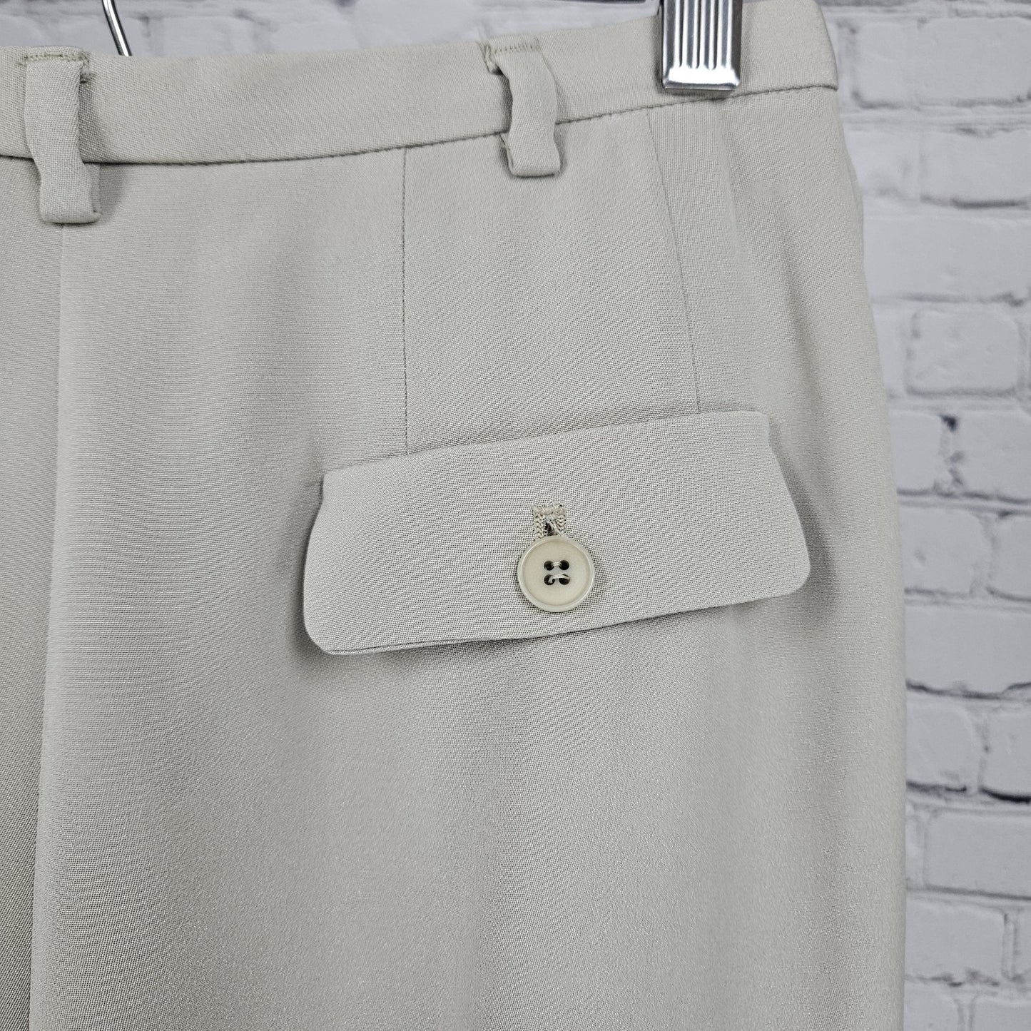 VTG Giorgio Armani Beige Silk Blend Gruppo GFT Lined Dress Pants Italy 4 (24x28)