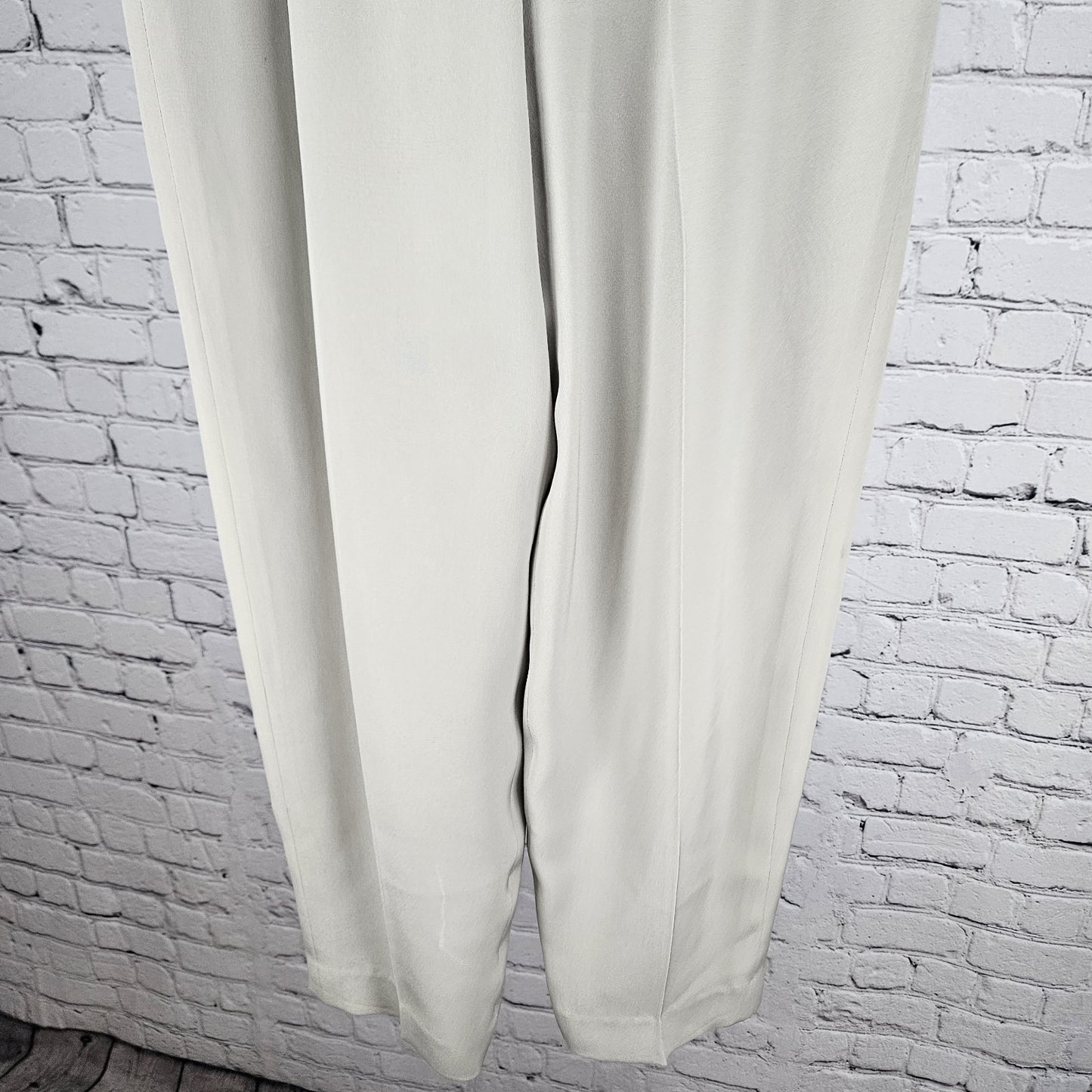 VTG Giorgio Armani Beige Silk Blend Gruppo GFT Lined Dress Pants Italy 4 (24x28)