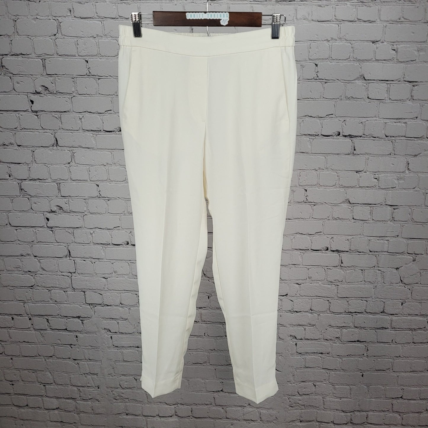 J.Crew Ivory Jamie Pant Mid Rise Pull On Lightweight Tapered Ankle 4 (28x27)