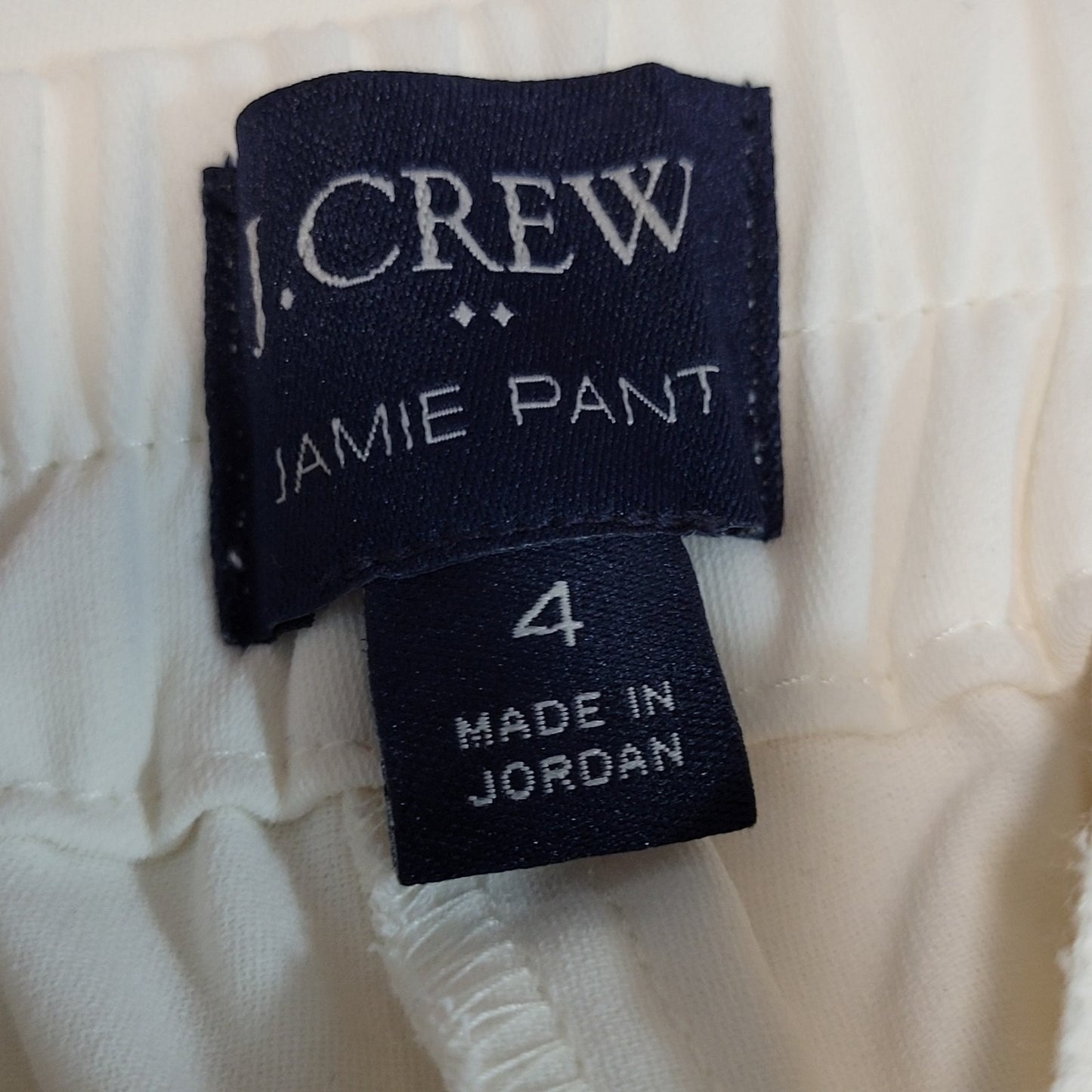 J.Crew Ivory Jamie Pant Mid Rise Pull On Lightweight Tapered Ankle 4 (28x27)