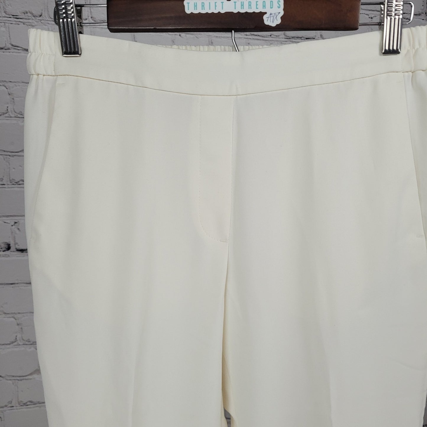 J.Crew Ivory Jamie Pant Mid Rise Pull On Lightweight Tapered Ankle 4 (28x27)