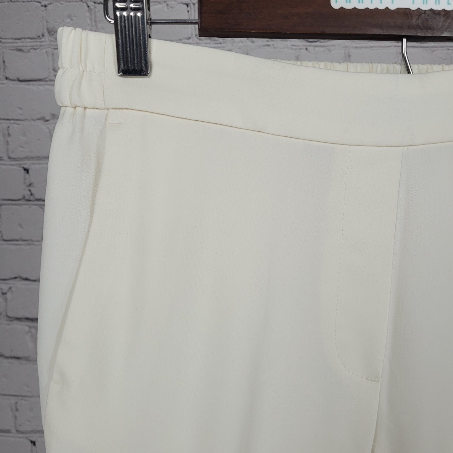 J.Crew Ivory Jamie Pant Mid Rise Pull On Lightweight Tapered Ankle 4 (28x27)