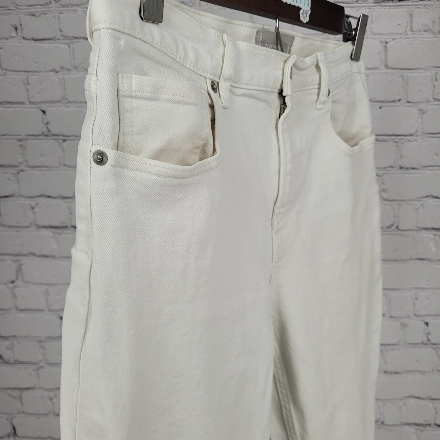 Everlane Natural White Denim The Cheeky Jean High Rise Stretch 29R (29x28.5)