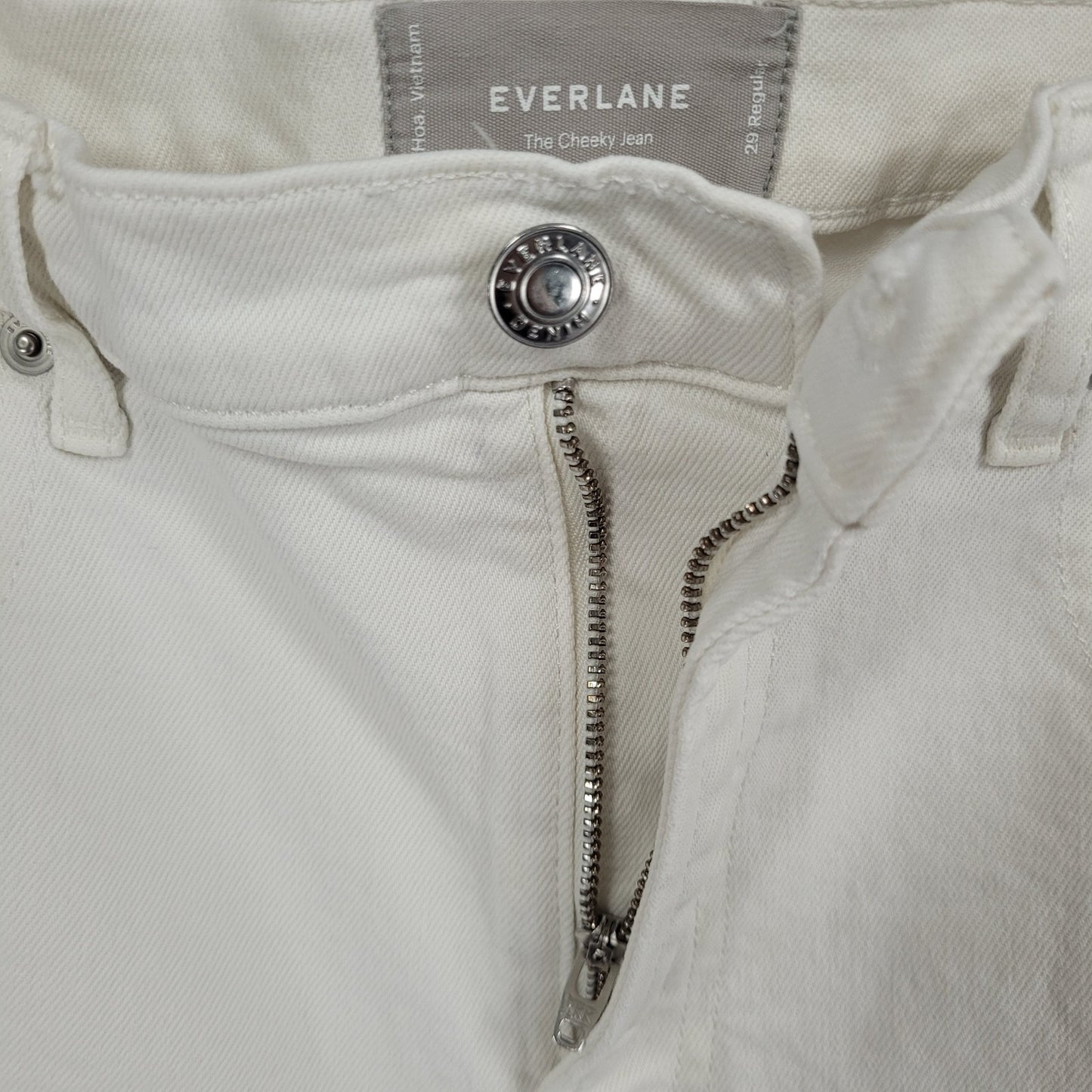 Everlane Natural White Denim The Cheeky Jean High Rise Stretch 29R (29x28.5)
