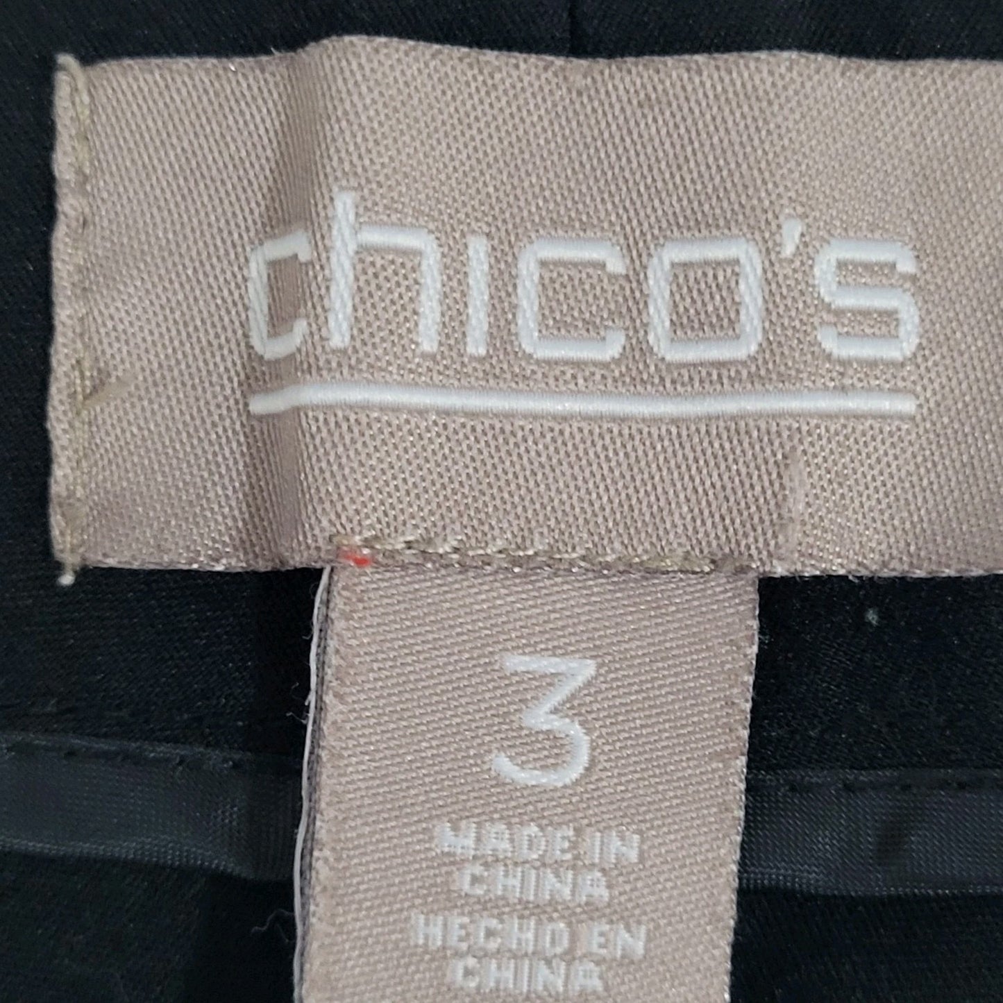 Chico's Black High Rise Stretch Slash Pockets Chino Shorts 3 US 16 (38x9)