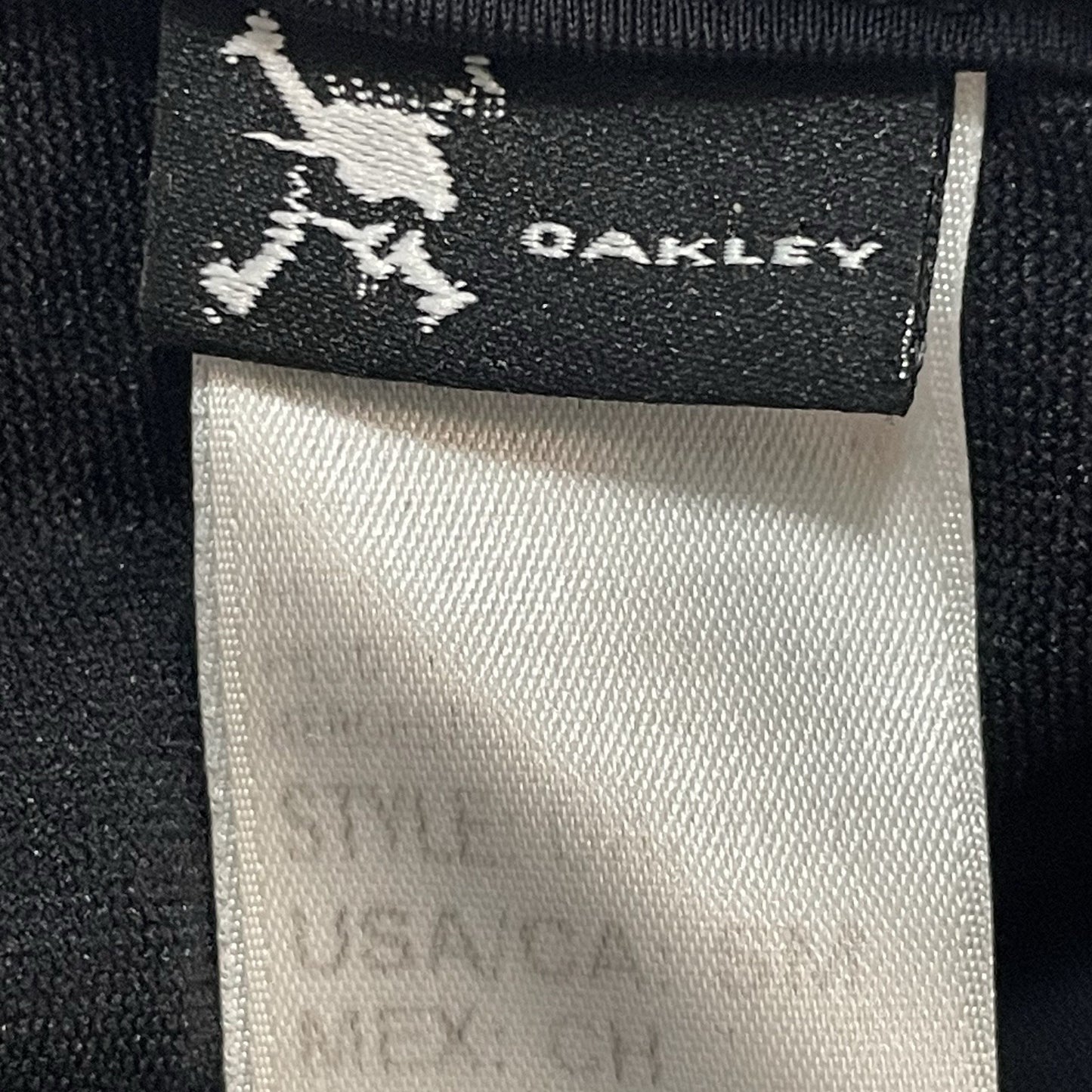 Oakley Black Unpadded Lined Halter Tie Swimsuit Bikini Top USA Made Size Small S