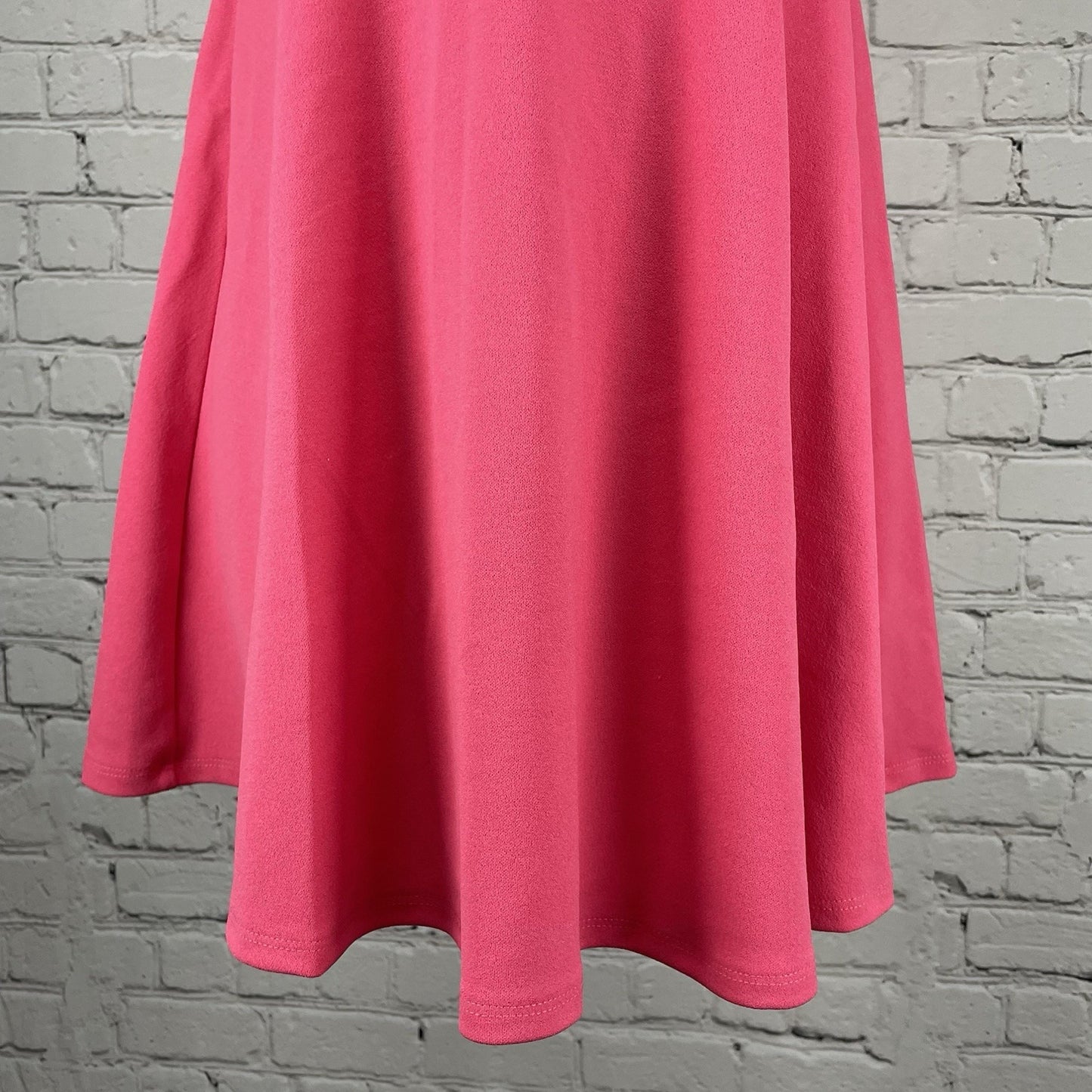 NWT Nickie Lew Pink Rhinestone A Line Stretch Zip High Neck Dress Girls Size 12