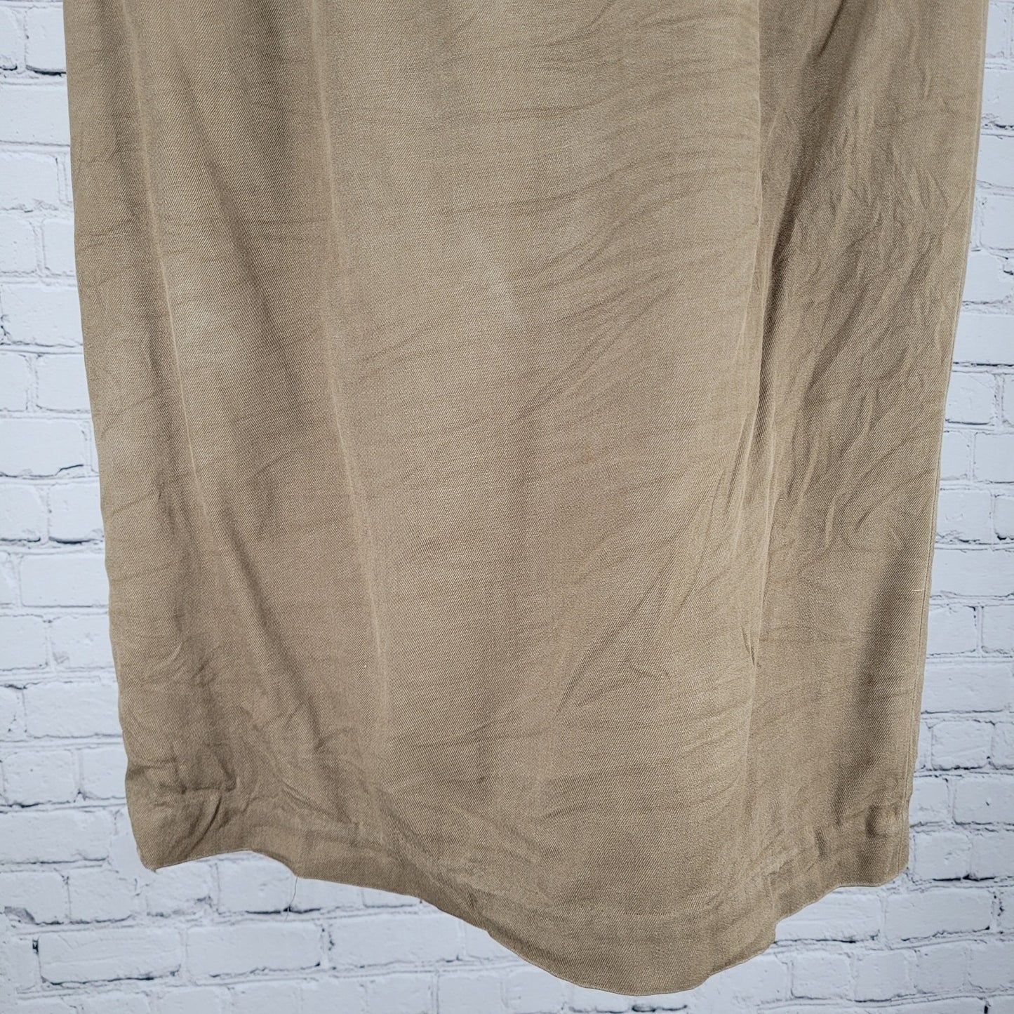 VTG Linda Allard By Ellen Tracy Brown 100% Silk Pencil Skirt Size 14 (30x30.5)