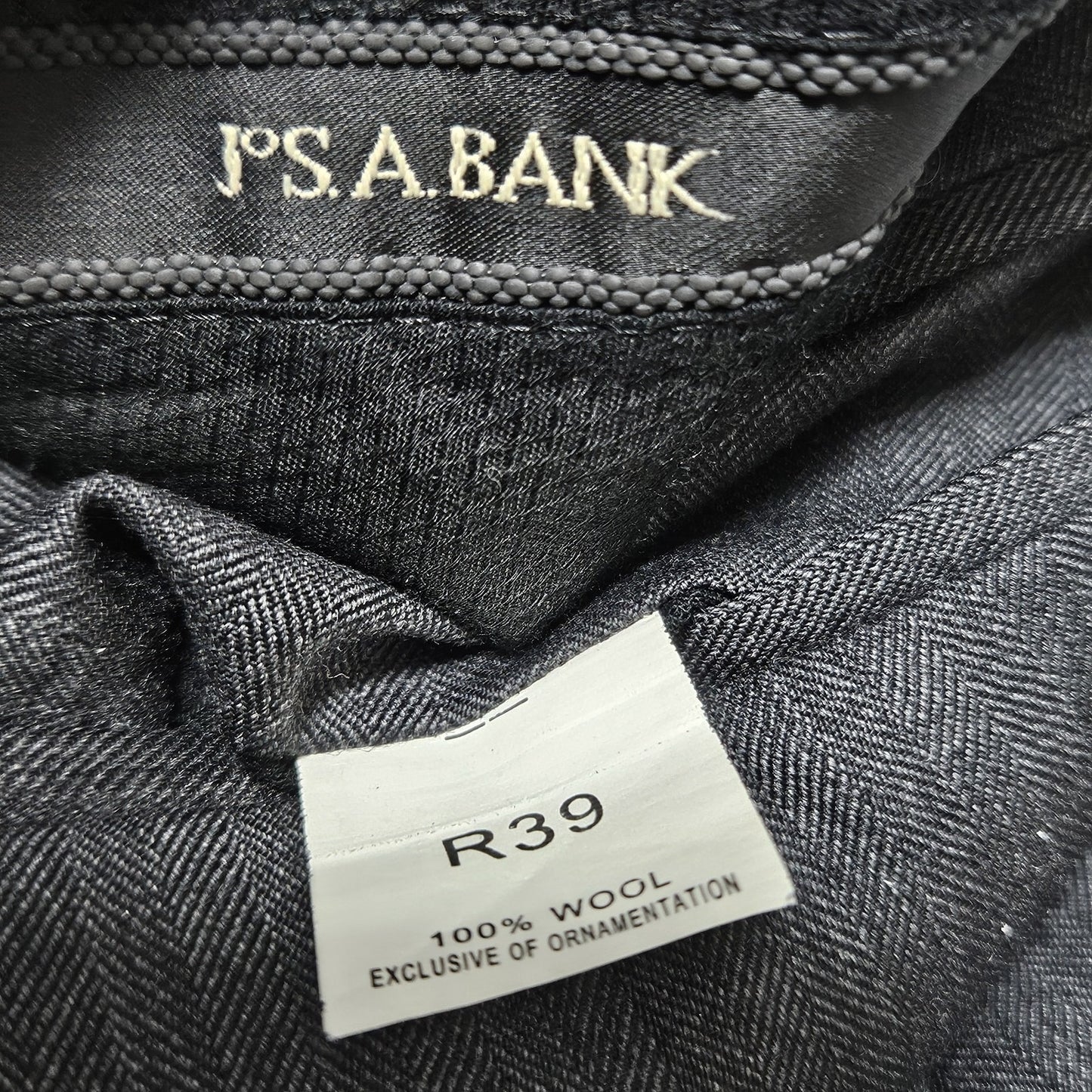 Jos A Bank Grey 100% Wool Flat Front Straight Leg Dress Pants 39R (39x28)