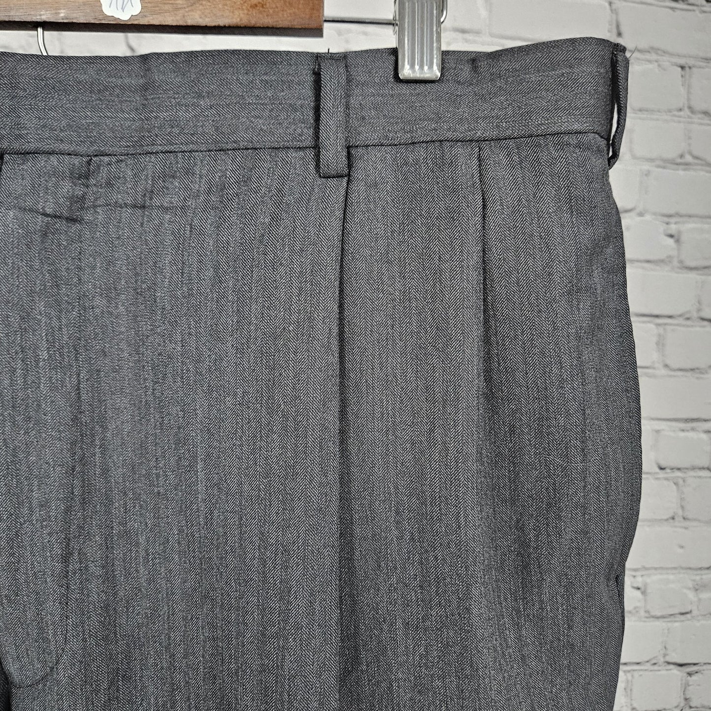 Jos A Bank Grey 100% Wool Flat Front Straight Leg Dress Pants 39R (39x28)