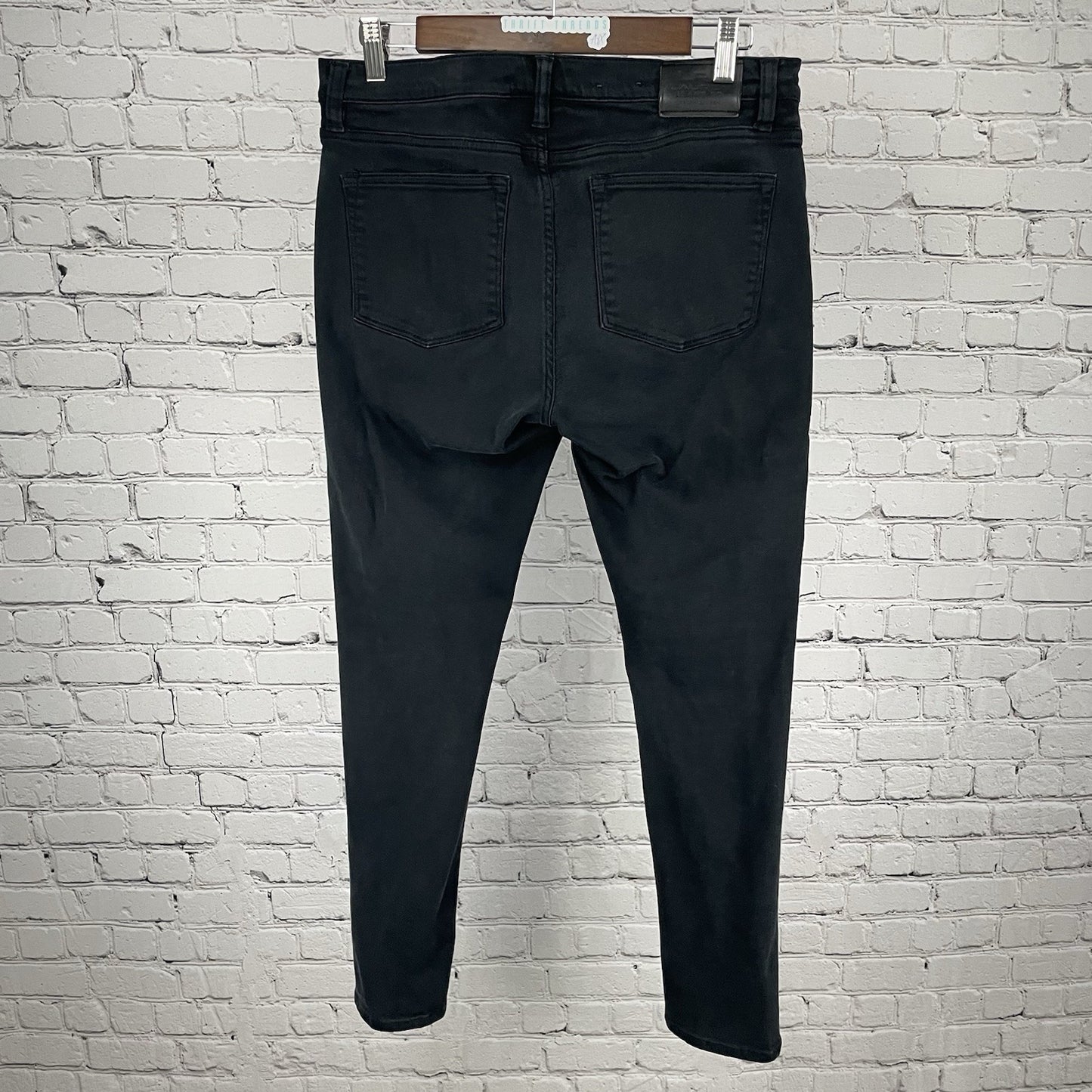 LRL Ralph Lauren Black Denim Modern Skinny Mid Rise Stretch Jeans Size 8 (32x29)