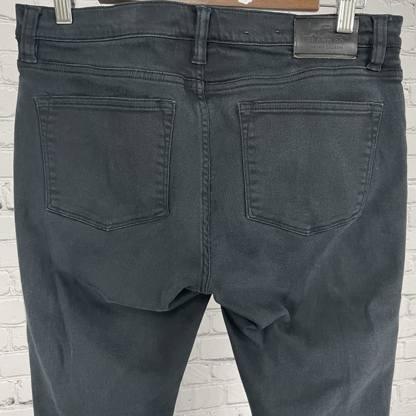 LRL Ralph Lauren Black Denim Modern Skinny Mid Rise Stretch Jeans Size 8 (32x29)