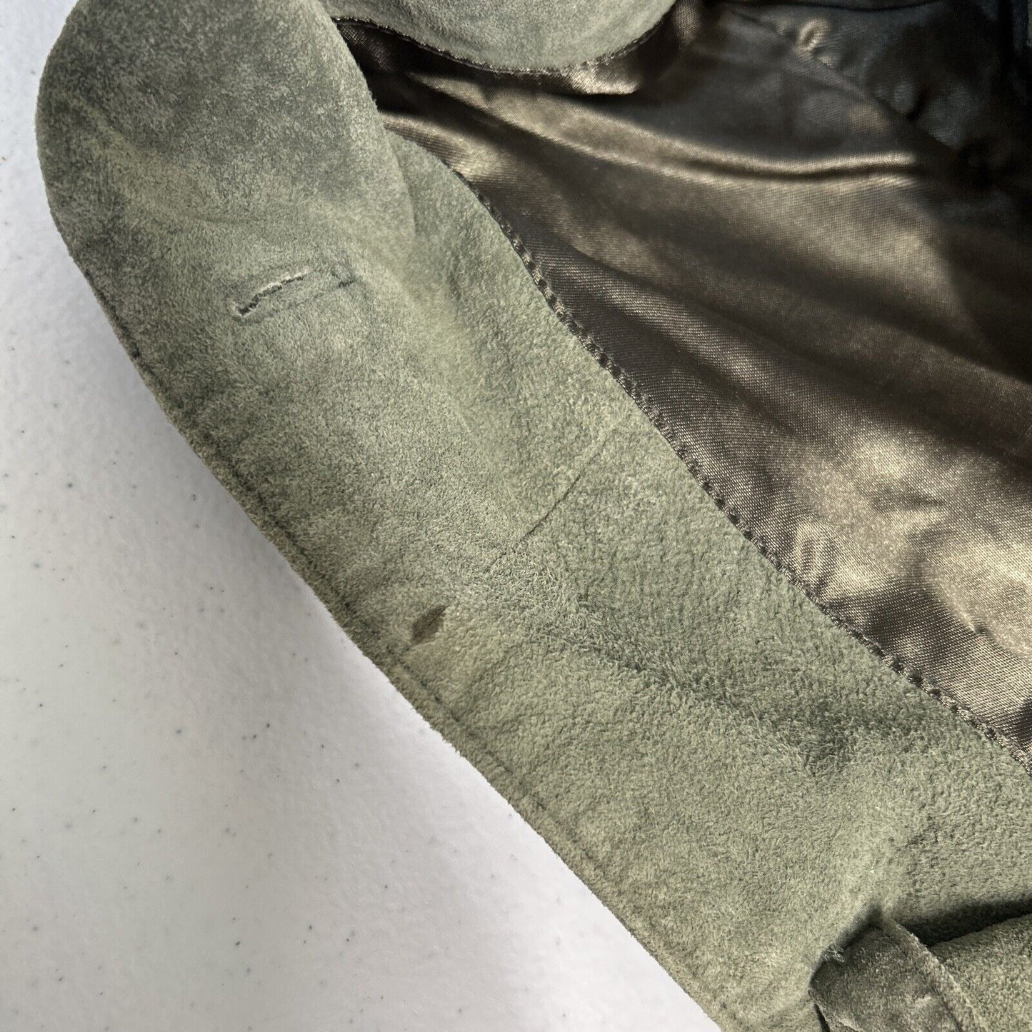 Dialogue Green Button Up Lined Washable Suede Leather Jacket Women’s Size 2X