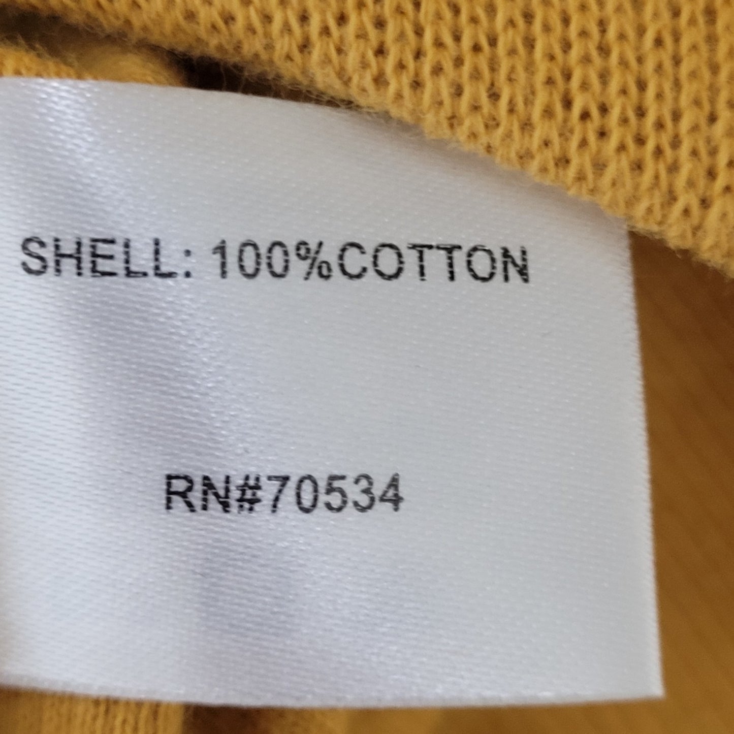Orvis Yellow Print Trim Snap Collar Pullover Pockets Sweatshirt Size Medium M