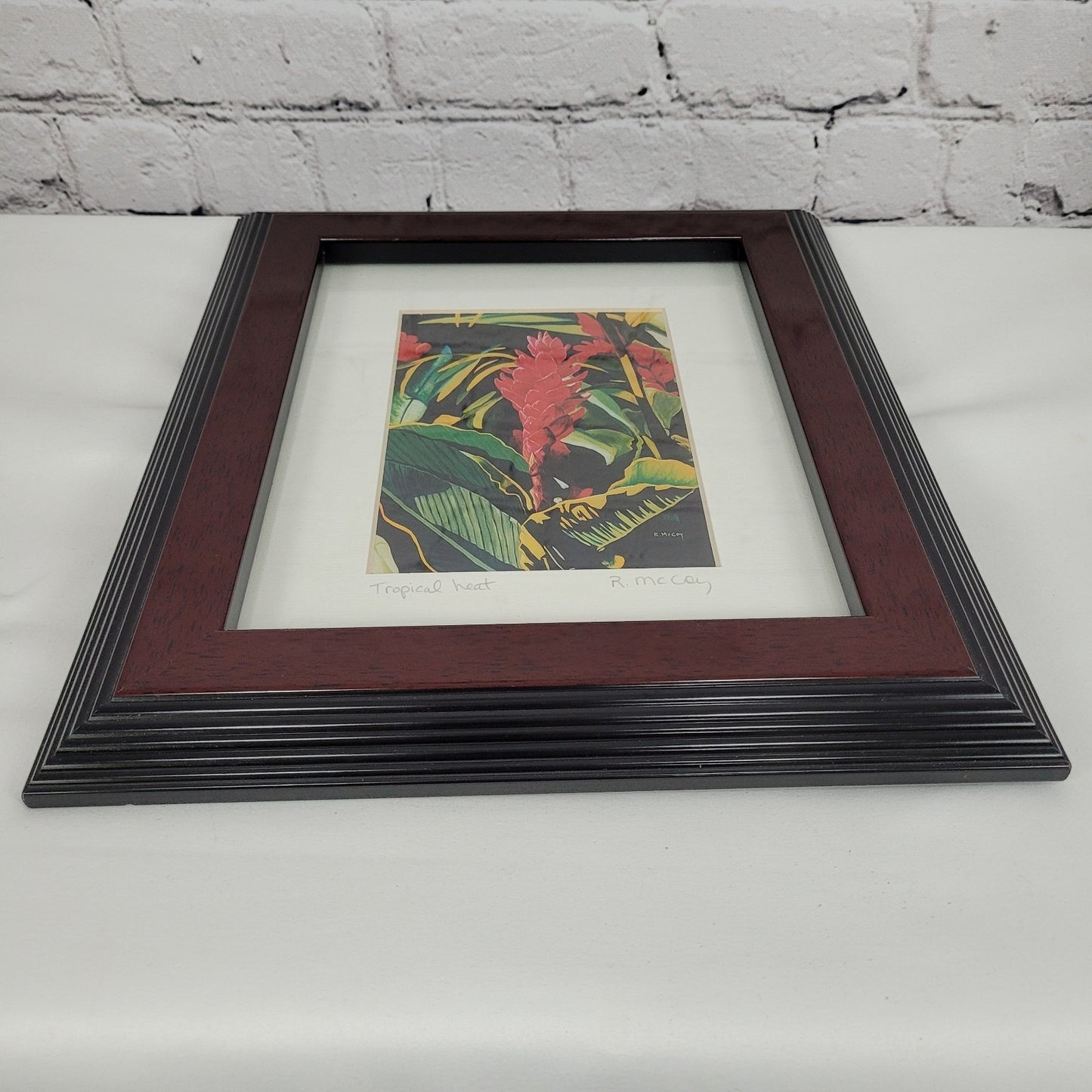 Robin McCoy Signed “Tropical Heat” Floral Plant Art Print Professionally Framed
