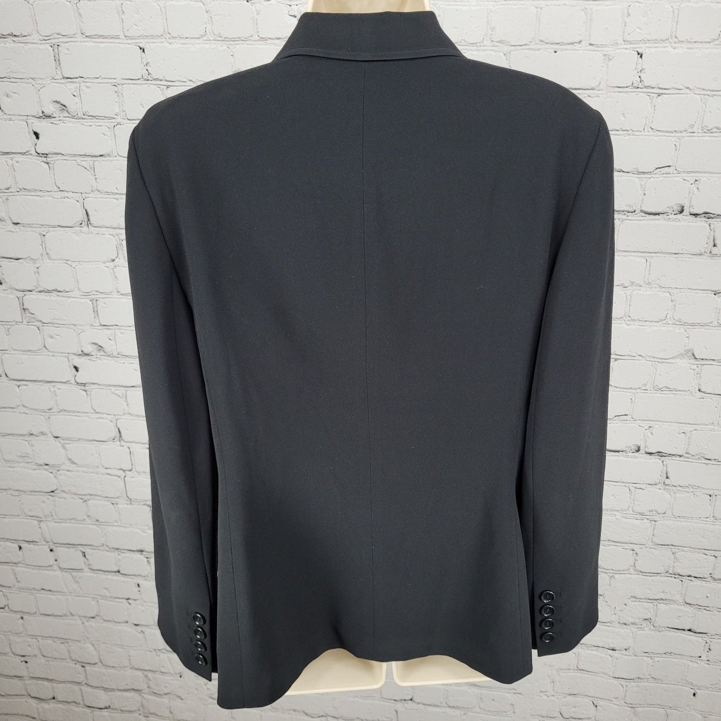 VTG Ann Taylor Black Classic 1 Button Ventless Notch Blazer Jacket Size 10