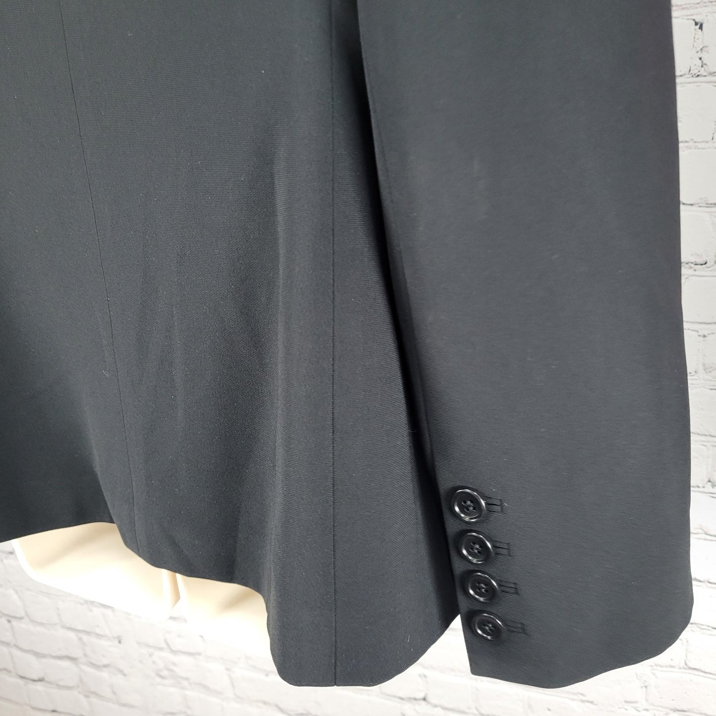 VTG Ann Taylor Black Classic 1 Button Ventless Notch Blazer Jacket Size 10