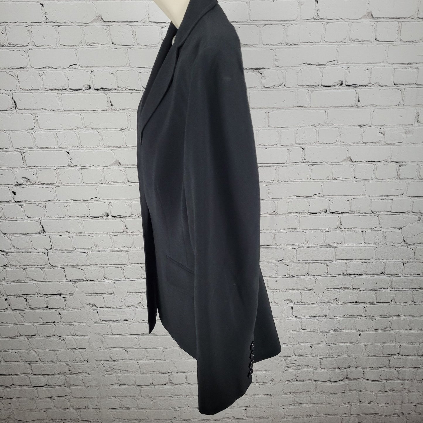 VTG Ann Taylor Black Classic 1 Button Ventless Notch Blazer Jacket Size 10