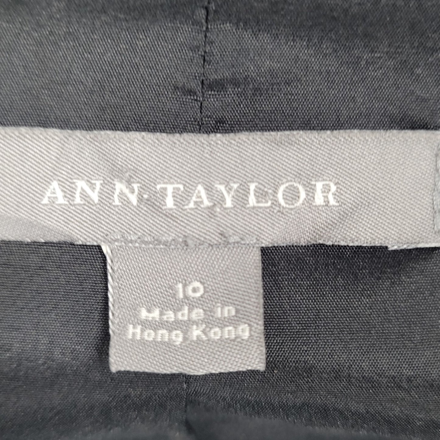 VTG Ann Taylor Black Classic 1 Button Ventless Notch Blazer Jacket Size 10