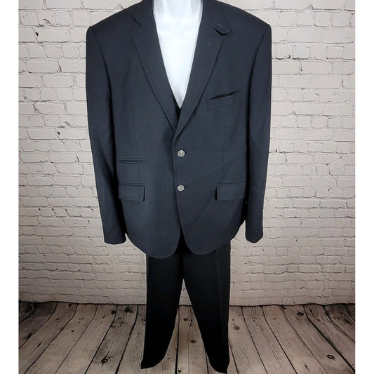 Artful Gentleman San Francisco By Design Navy 3 Piece Suit Blazer 42 Pants 36x31