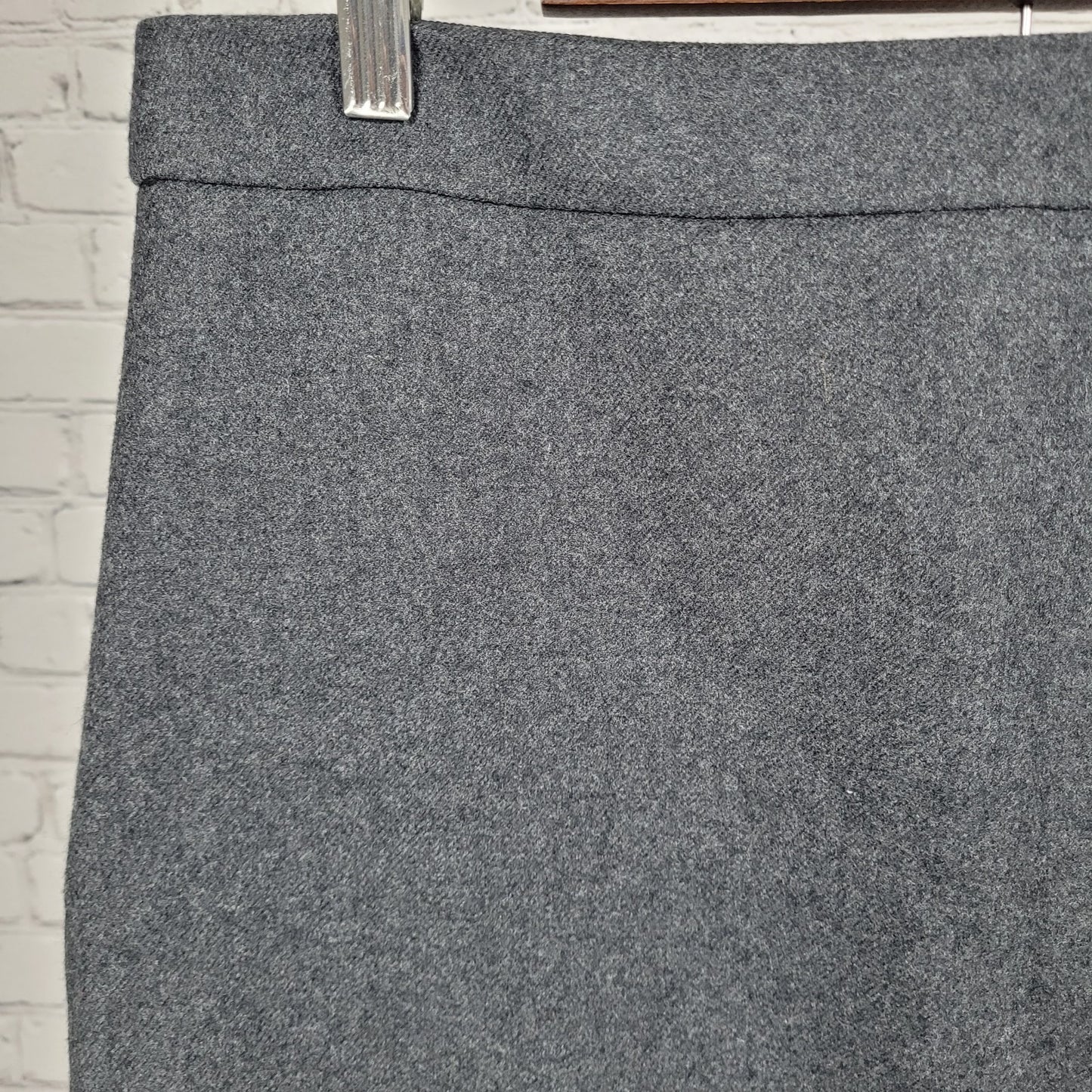 J.Crew Gray Wool Back Slit Zipped Lined Straight Pencil Knee Length Skirt 12