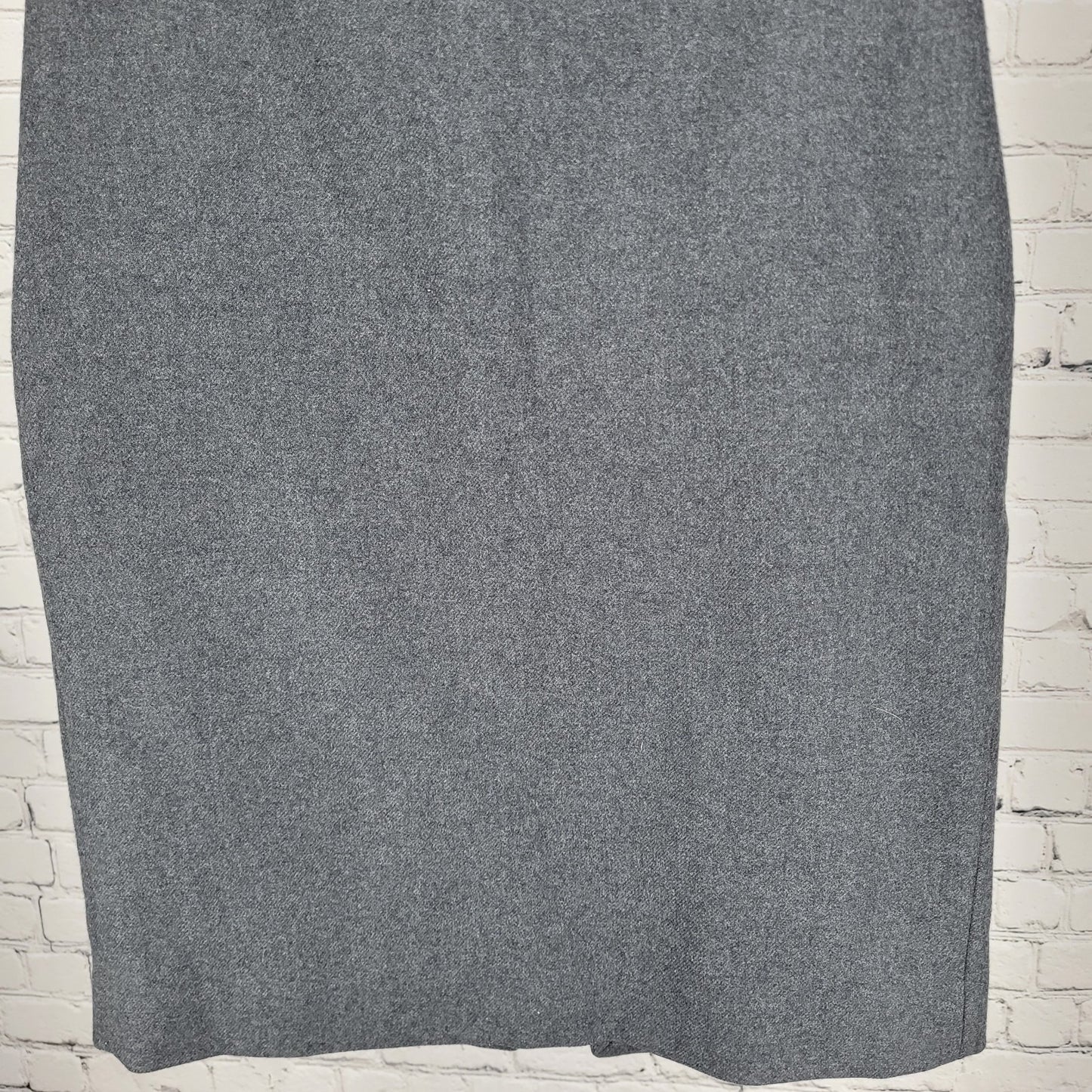 J.Crew Gray Wool Back Slit Zipped Lined Straight Pencil Knee Length Skirt 12