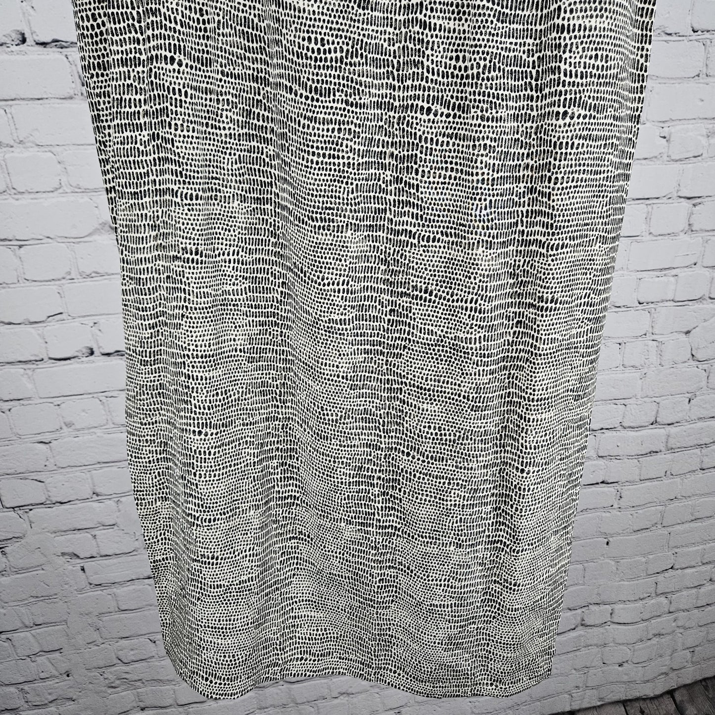 Allison Taylor Beige Brown 100% Silk Animal Print Side Slits Midi Skirt Small S