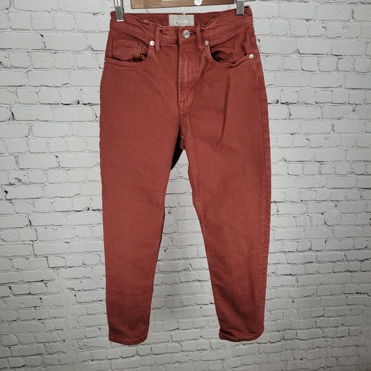 Everlane Red Denim High Rise Straight Edition 01 Ankle Jeans Size 25 (25x26)