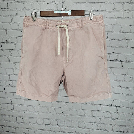 Madewell Pink Cotton High Rise Elastic Waist Drawstring Shorts Medium M (31x6.5)