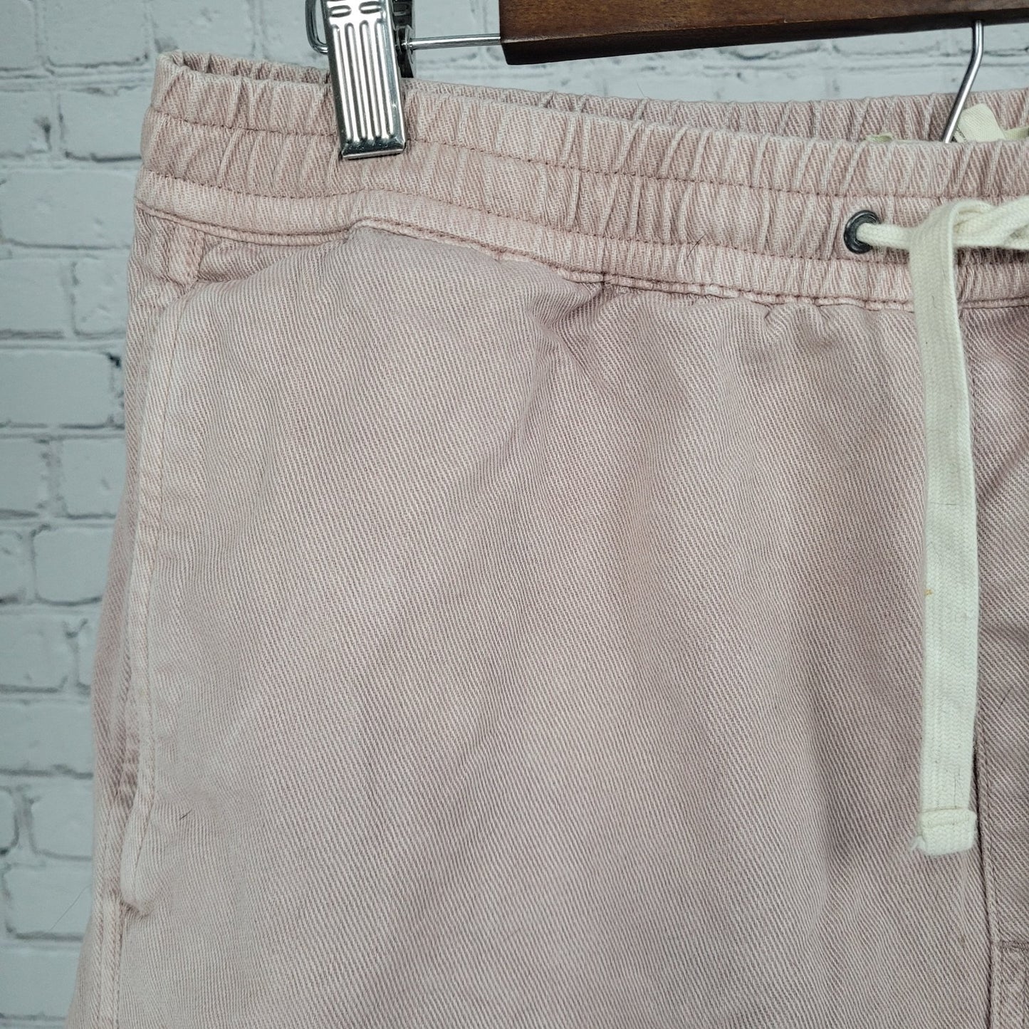 Madewell Pink Cotton High Rise Elastic Waist Drawstring Shorts Medium M (31x6.5)