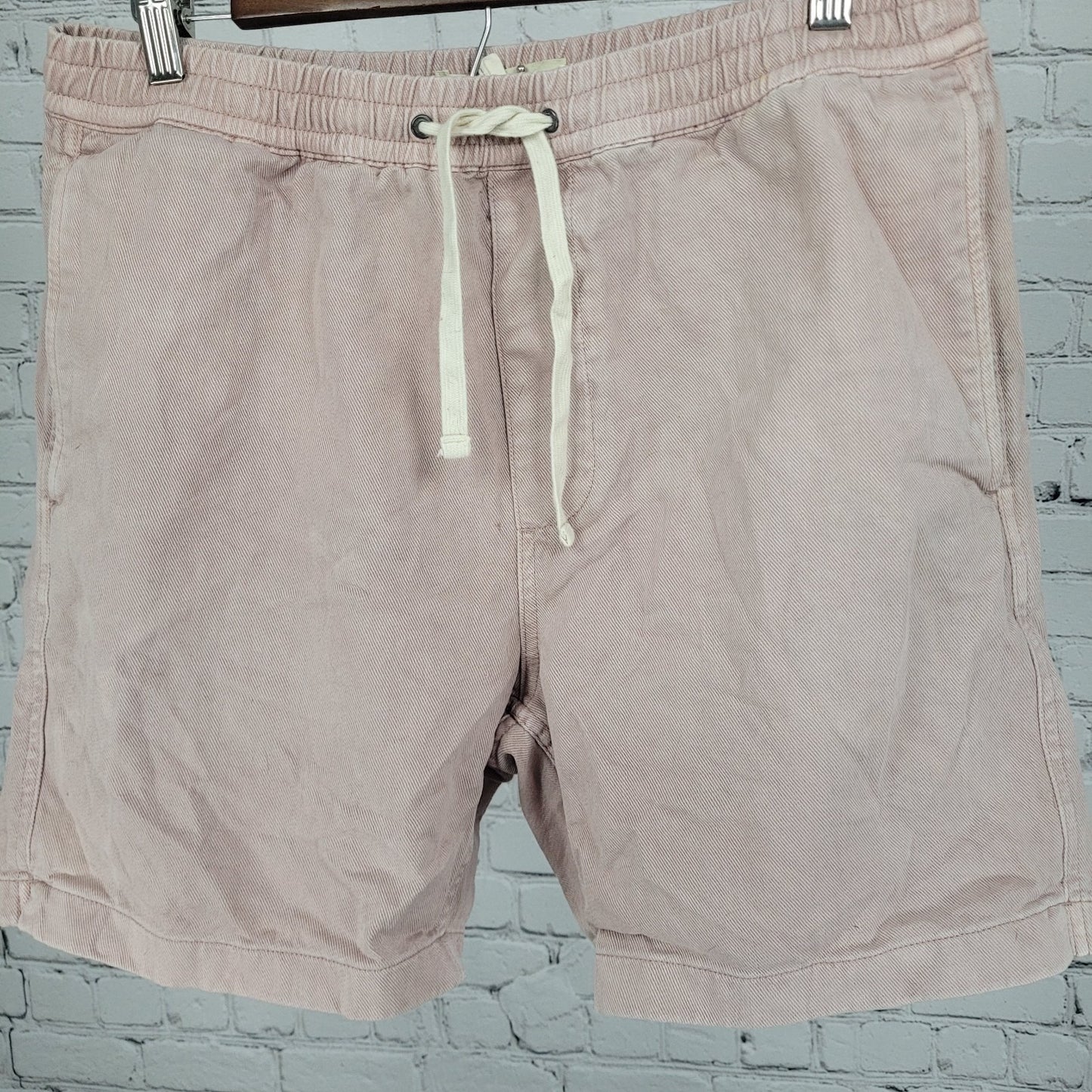 Madewell Pink Cotton High Rise Elastic Waist Drawstring Shorts Medium M (31x6.5)