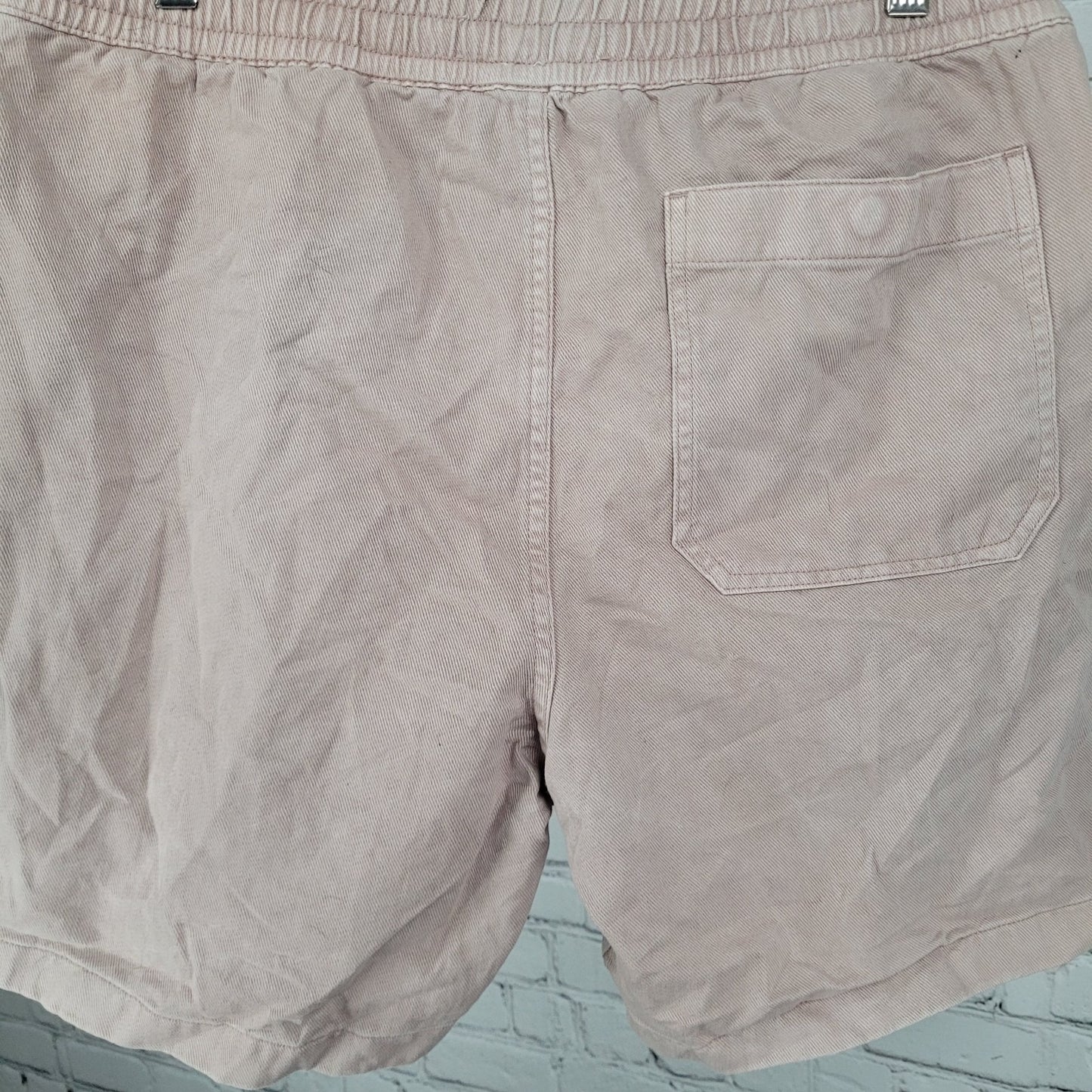 Madewell Pink Cotton High Rise Elastic Waist Drawstring Shorts Medium M (31x6.5)