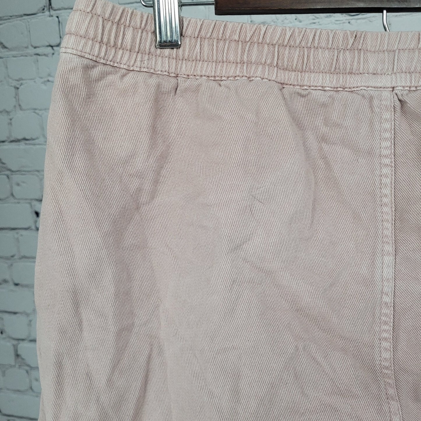 Madewell Pink Cotton High Rise Elastic Waist Drawstring Shorts Medium M (31x6.5)