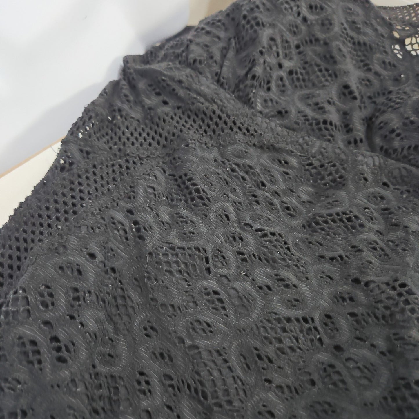 Becca Black Crochet Lace Tie Back One Piece Swimsuit Bathing Suit Size 3X