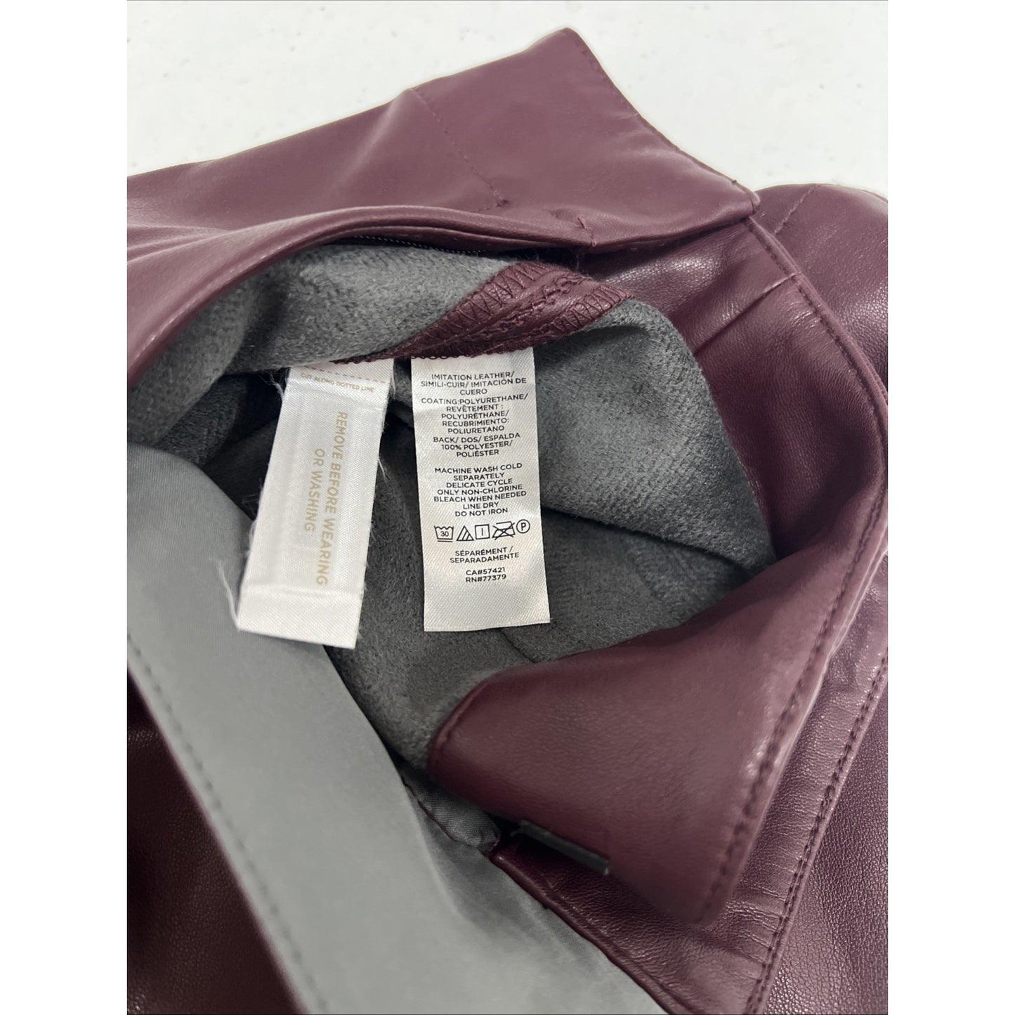 Ann Taylor Purple Faux Leather Pants High Rise Tapered Leg Size 2