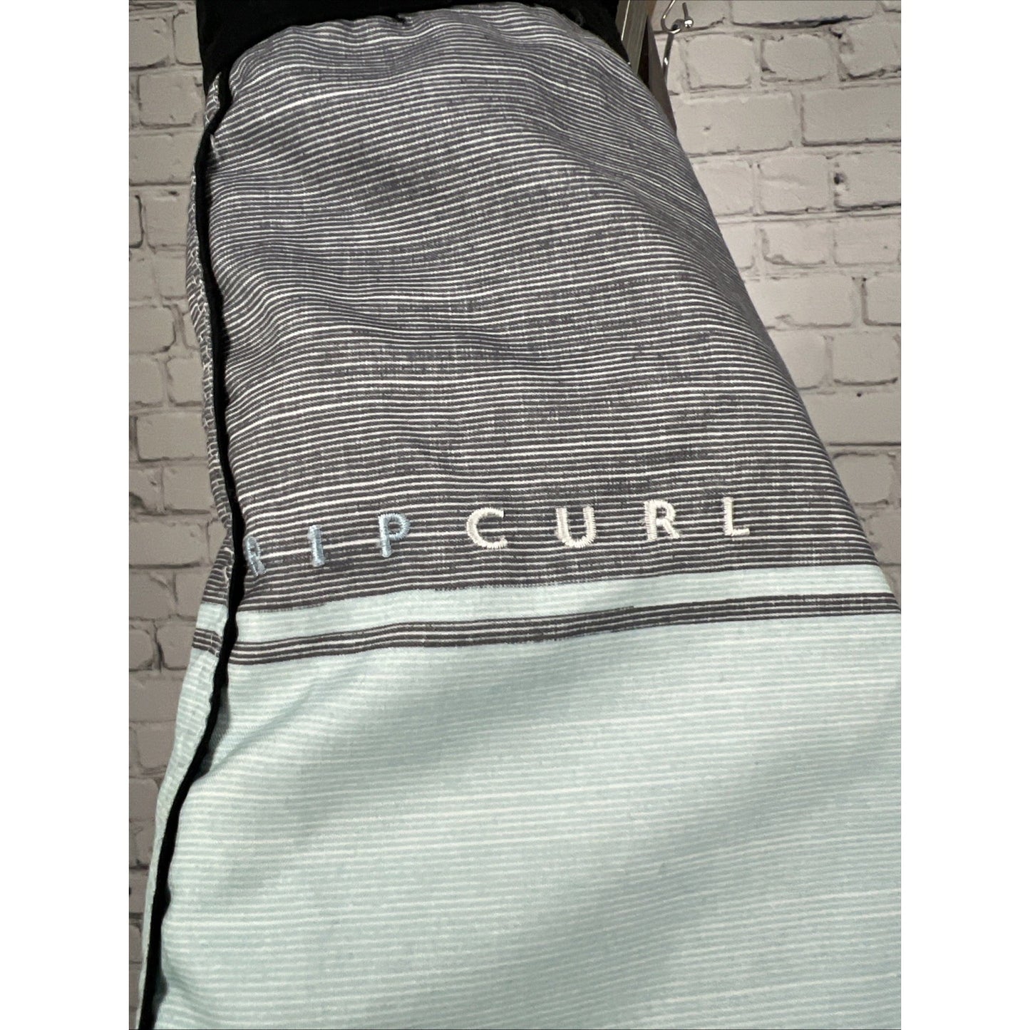 Rip Curl Blue Gray Live The Search Board Swim Shorts Pocket Strap Logo Men’s 40