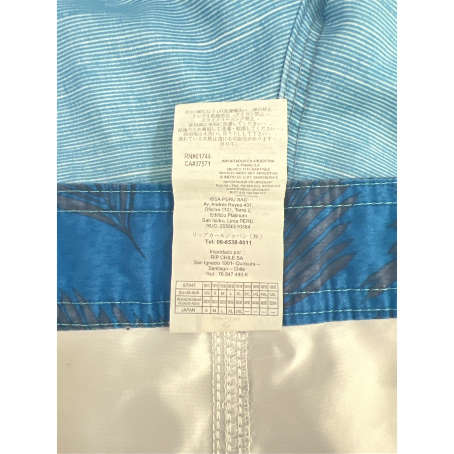 Rip Curl Blue Gray Live The Search Board Swim Shorts Pocket Strap Logo Men’s 40