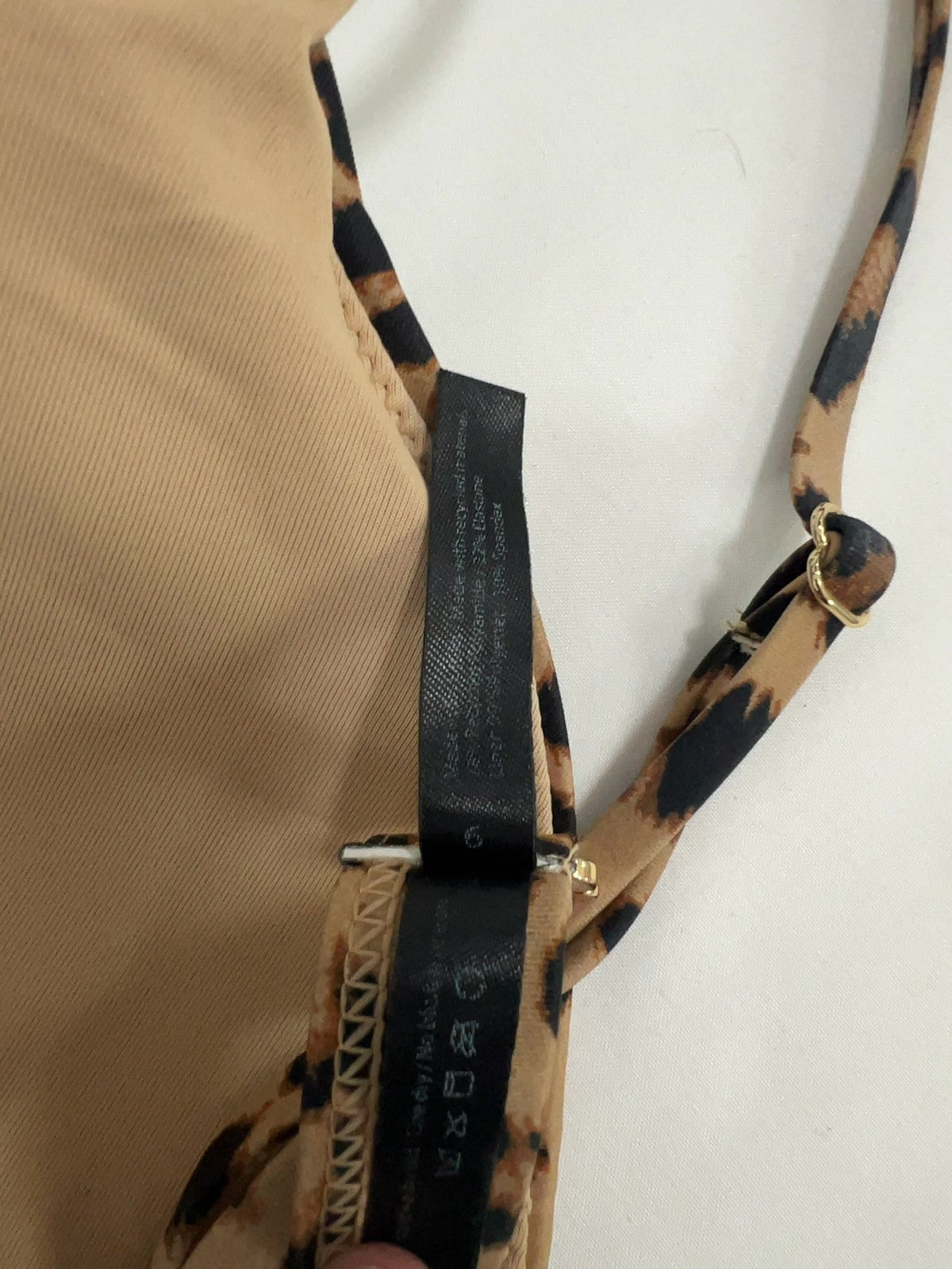 Summersalt Brown Black Leopard Triangle Bikini Top Swim Suit Size 6