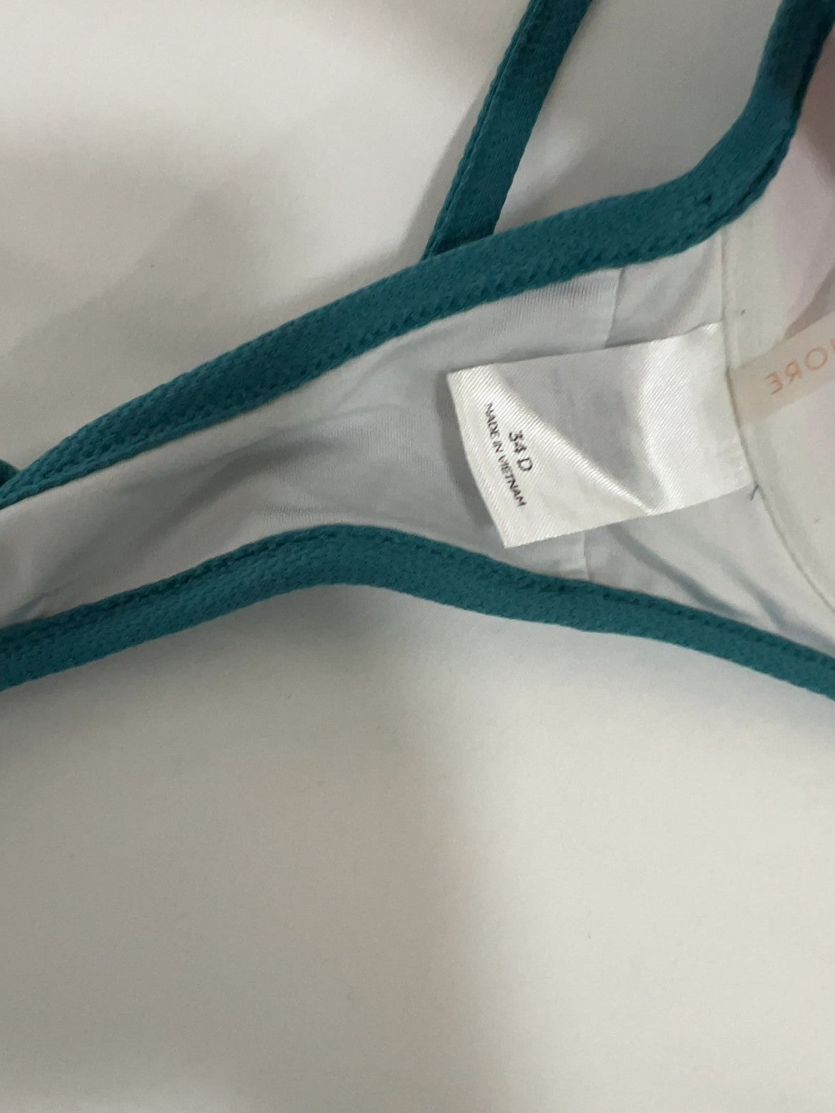 Shade & Shore Teal Textured Wrap Front Lightly Lined Bikini Top Swim Top 34D
